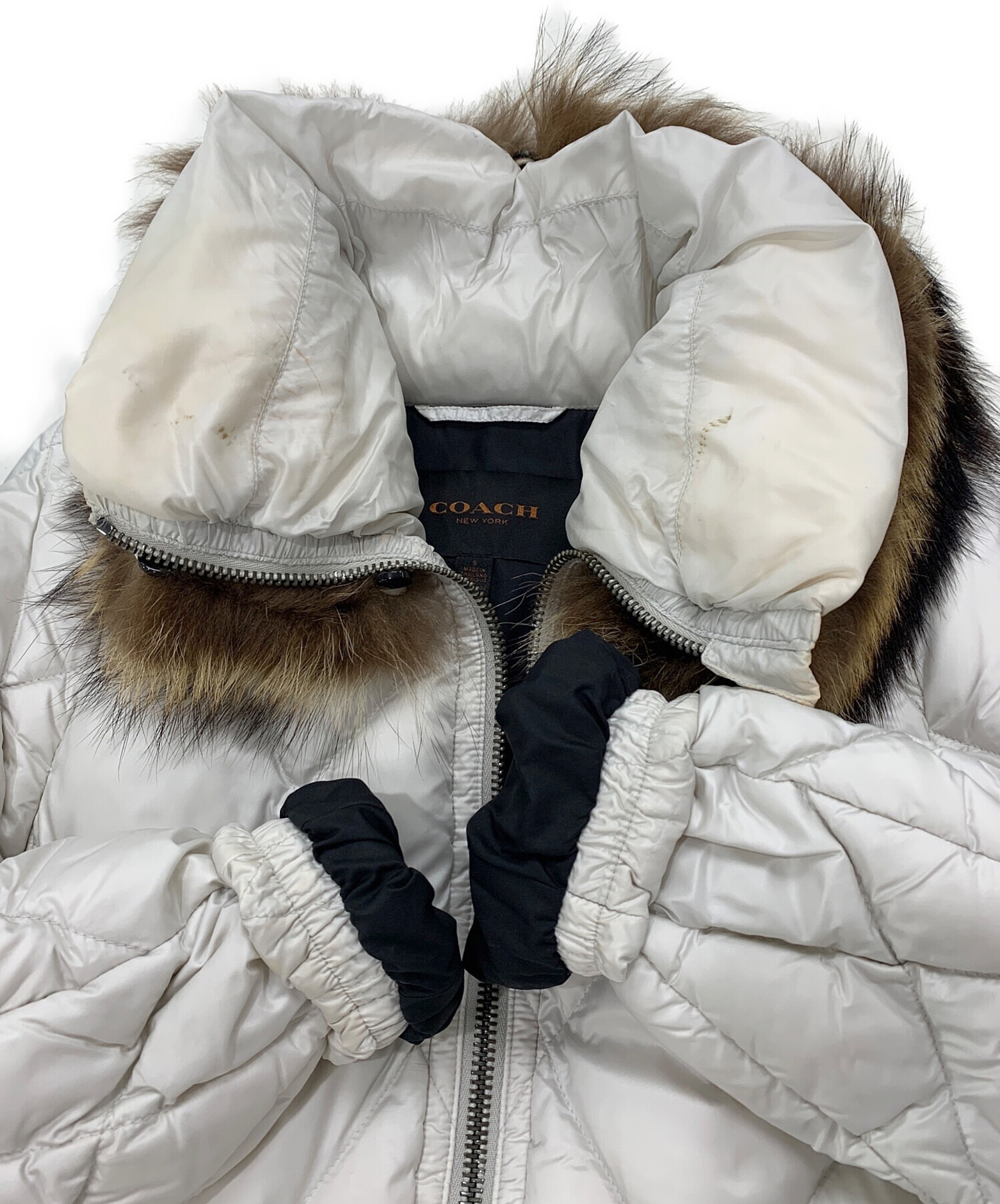 中古・古着通販】COACH (コーチ) ダウンコート ホワイト サイズ:S 