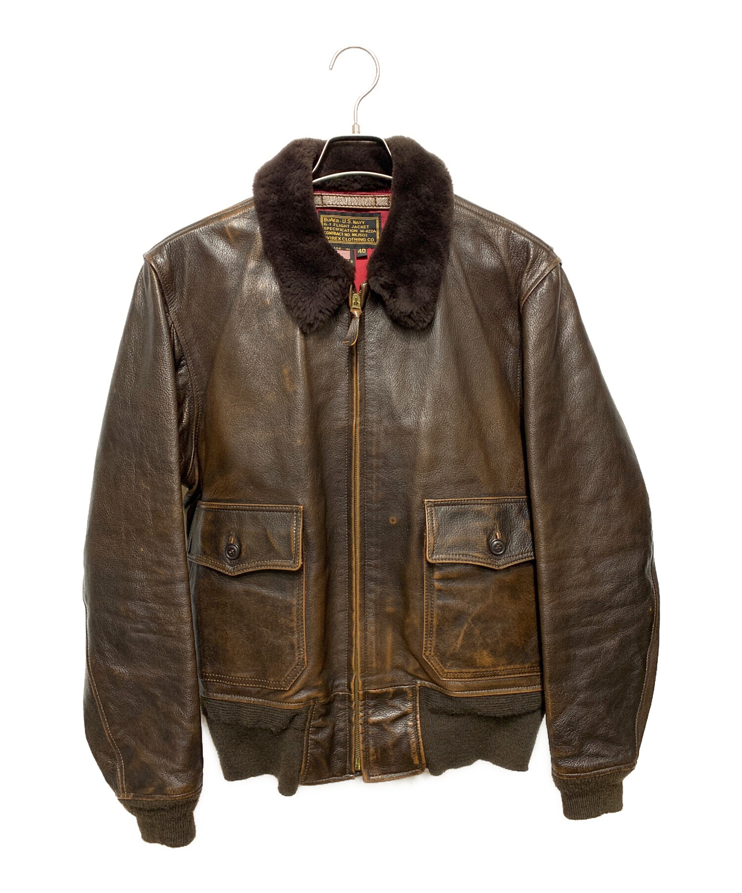 メ*リ様 AVIREX LTD ブラウンレザーフライトジャケット 中古・古着通販】AVIREX (アヴィレックス) フライトジャケット