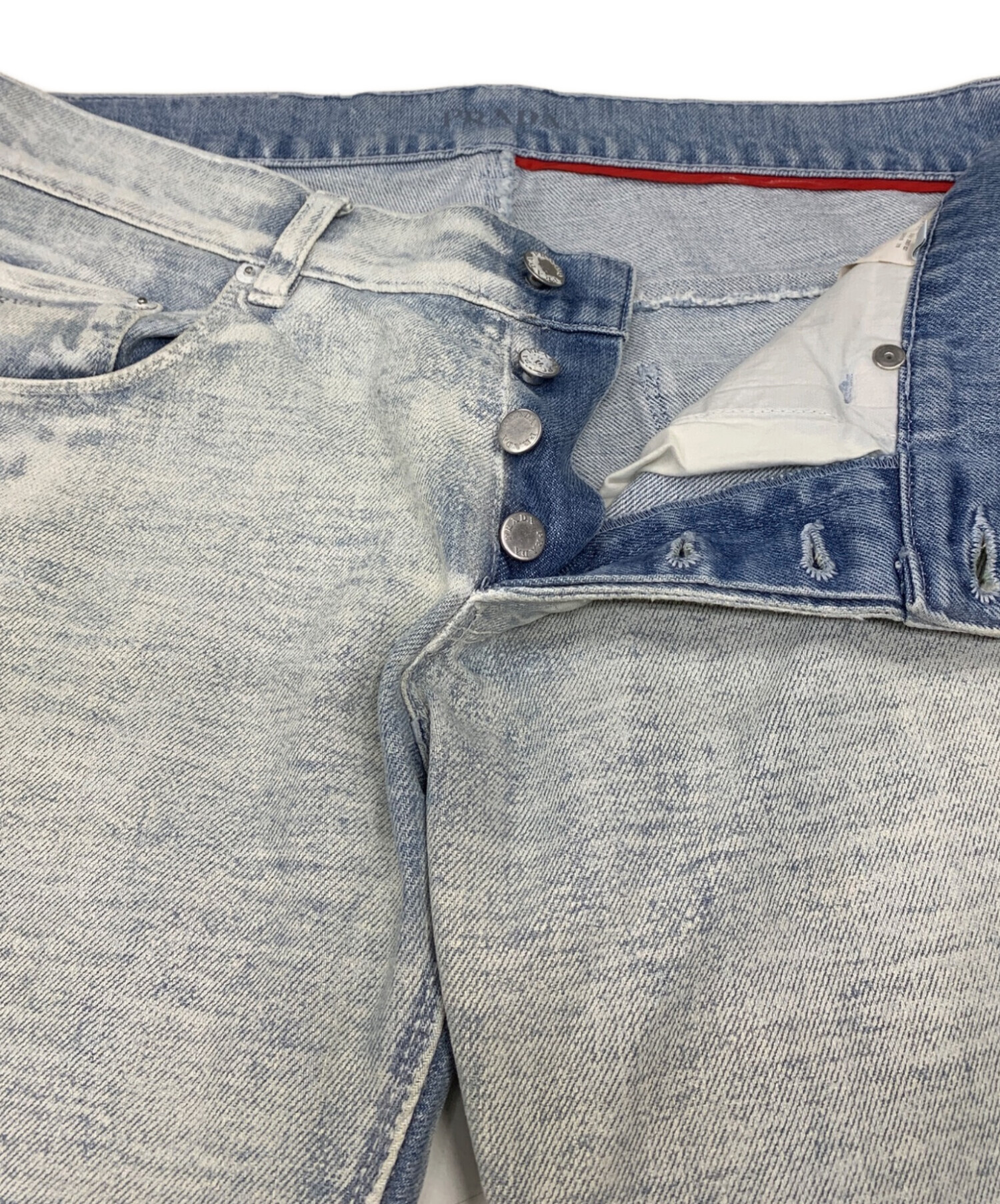 中古・古着通販】PRADA (プラダ) ボタンフライデニムパンツ ブルー 