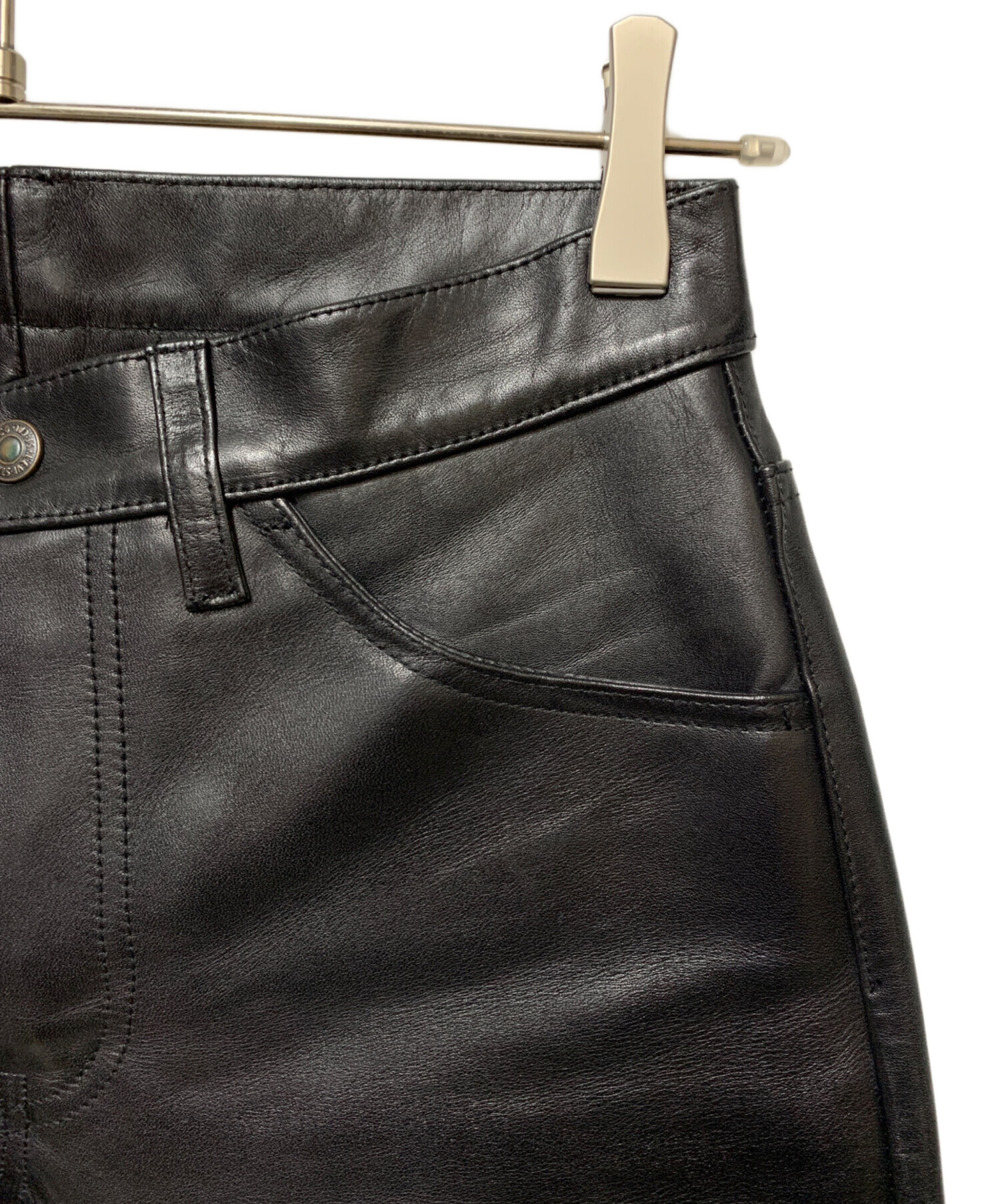 00s Levi's リーバイス レザーパンツ 本革 ブラック レディース28