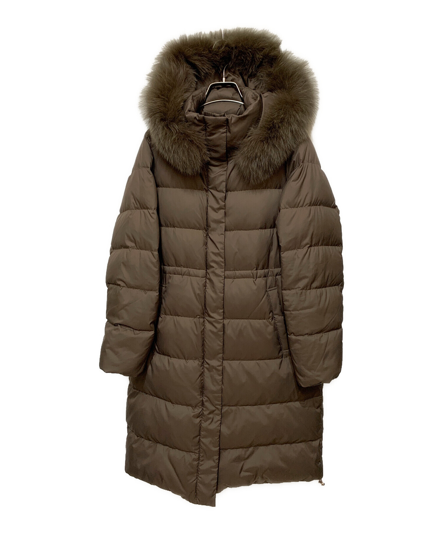 フォックスファーダウンコートダウンジャケットイエナIENA ブラウン