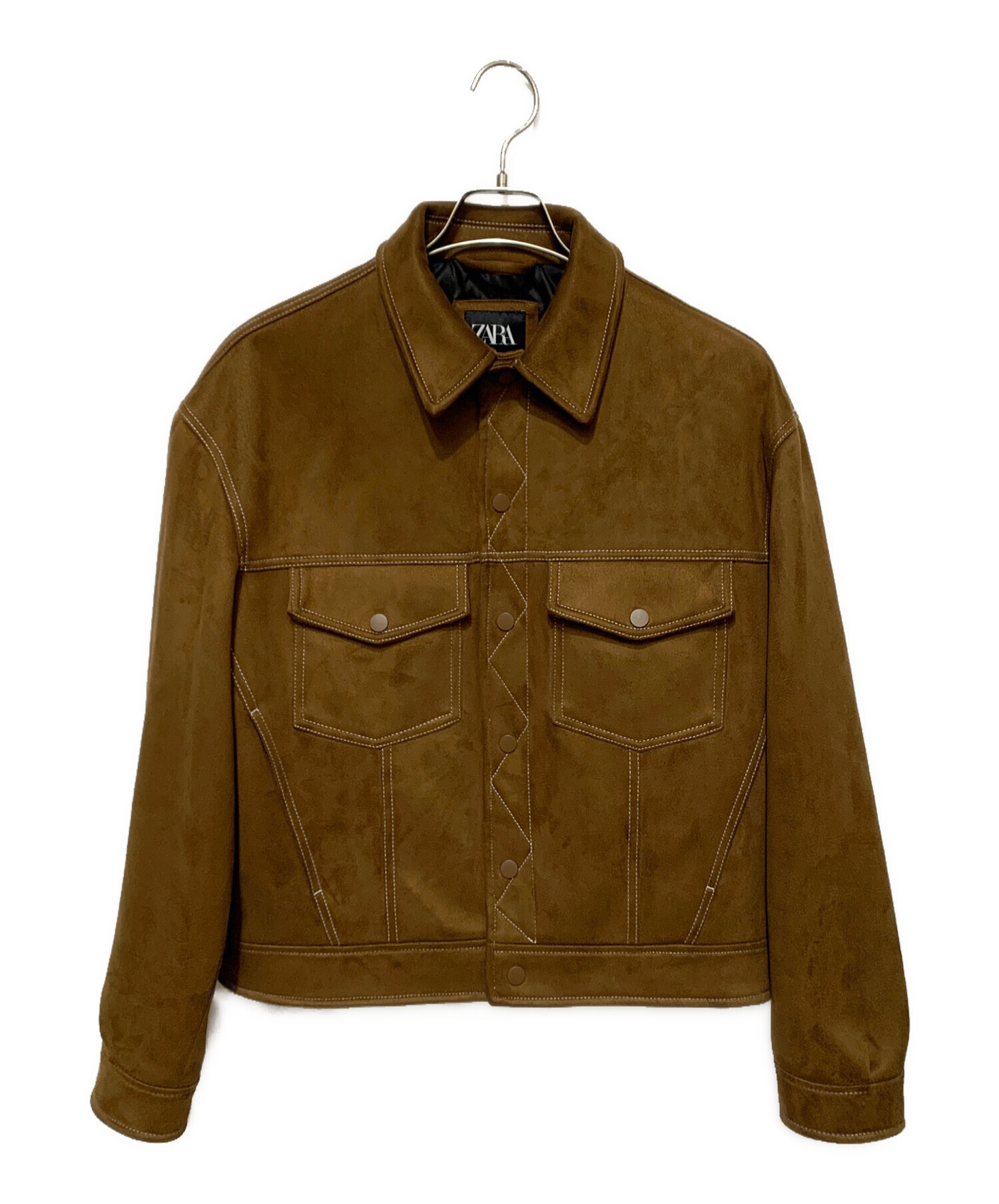 zara ブラウン スエード風ジャケット　アウター 中古・古着通販】ZARA (ザラ) スエード風ジャケット ブラウン サイズ:S