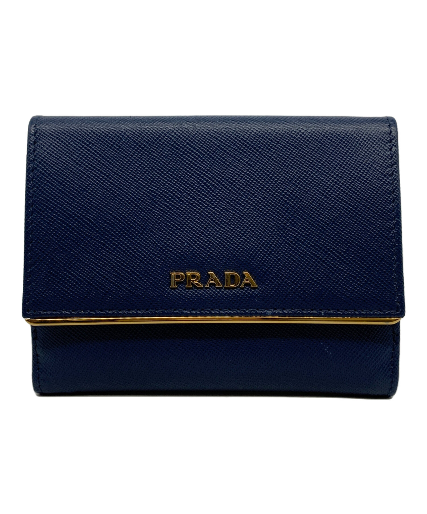 中古・古着通販】PRADA (プラダ) サフィアーノ メタル 2つ折り財布 
