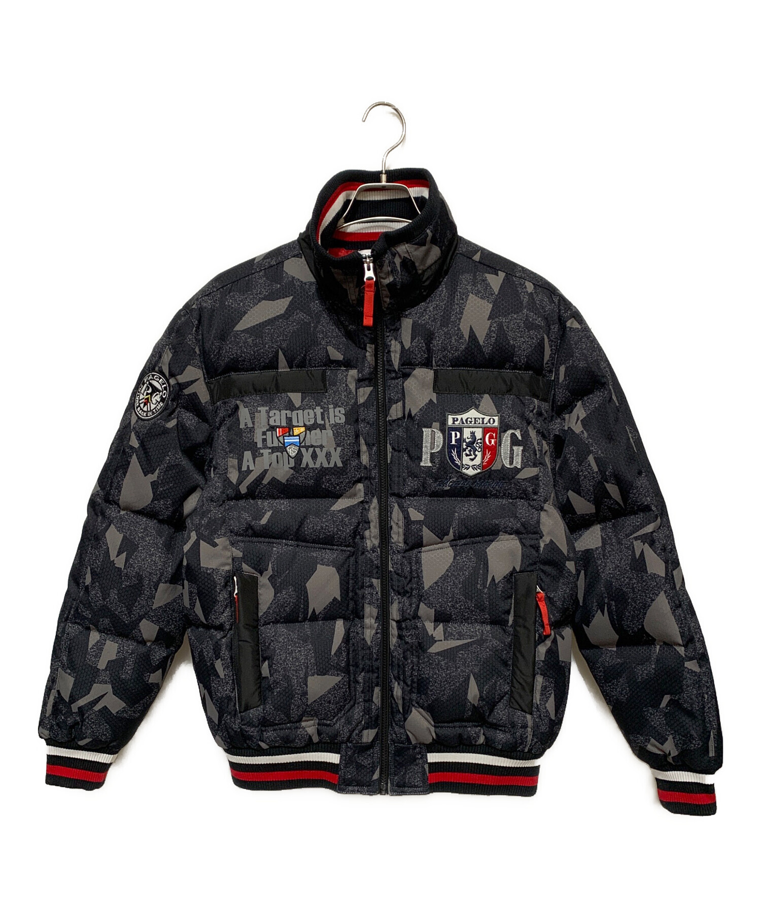 ダウンジャケットPAJELO 中古・古着通販】PAGELO (パジェロ) ダウンジャケット グレー×レッド