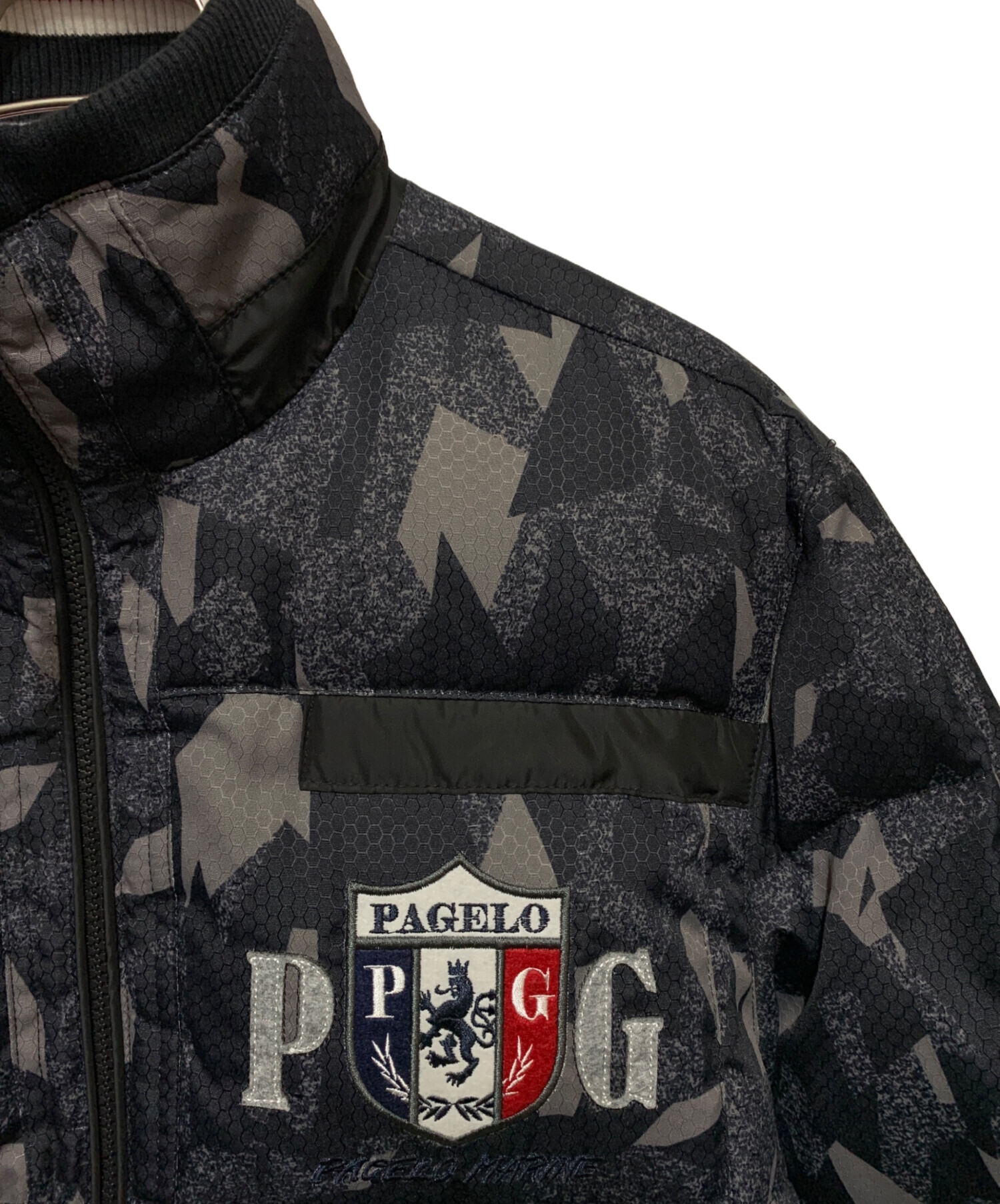 ダウンジャケットPAJELO 中古・古着通販】PAGELO (パジェロ) ダウンジャケット グレー×レッド
