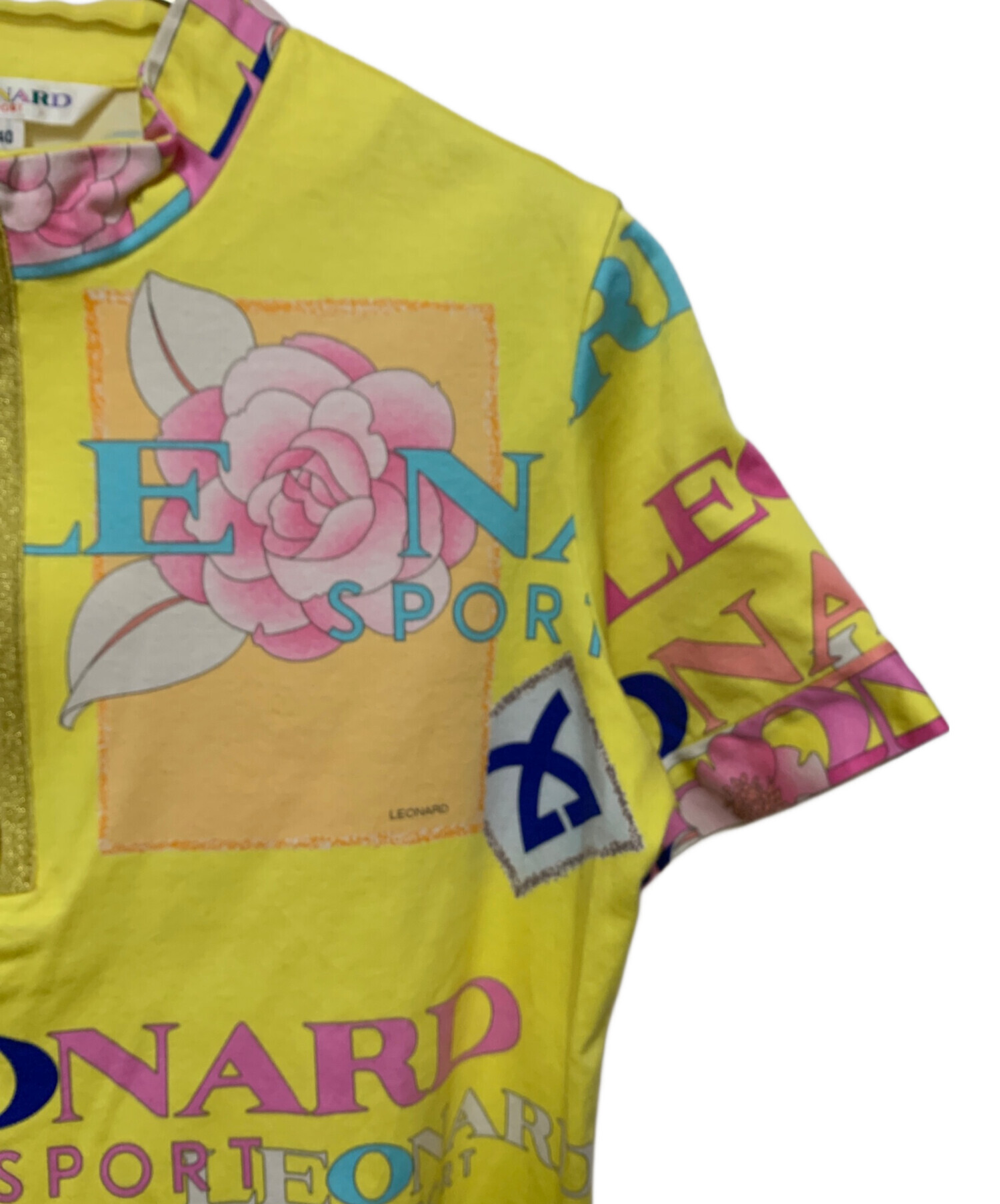 LEONARD レオナール ハーフジップ カットソー 花柄