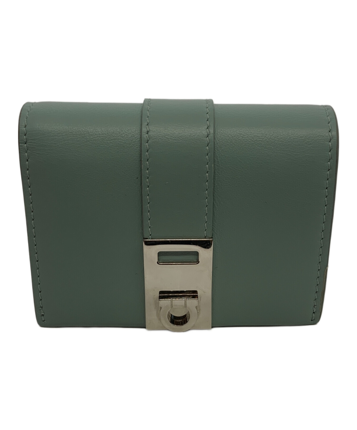 中古・古着通販】Ferragamo (フェラガモ) Hug 2つ折り財布 グリーン