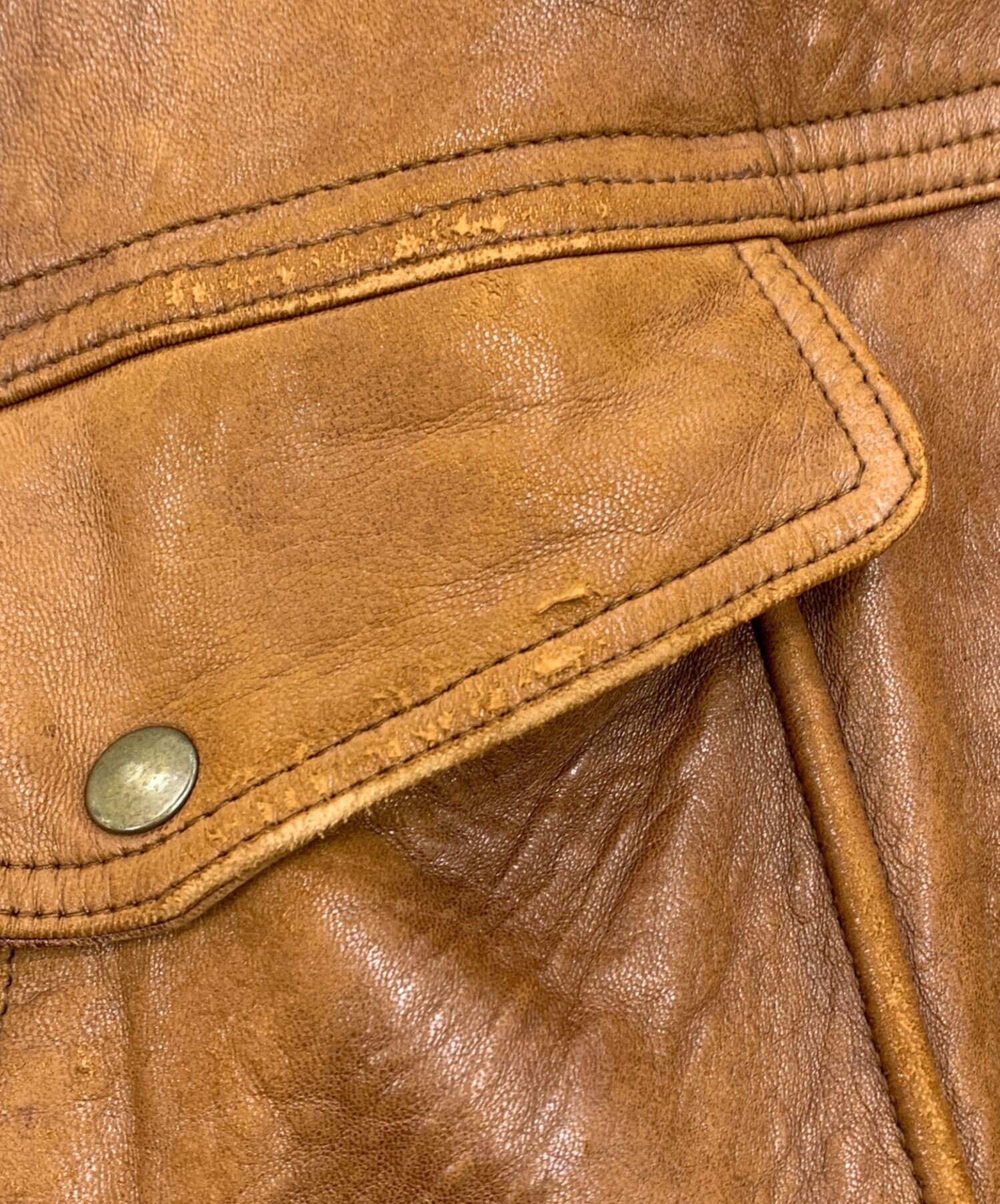 中古・古着通販】MENS ROBO (メンズロボ) レザージャケット ブラウン