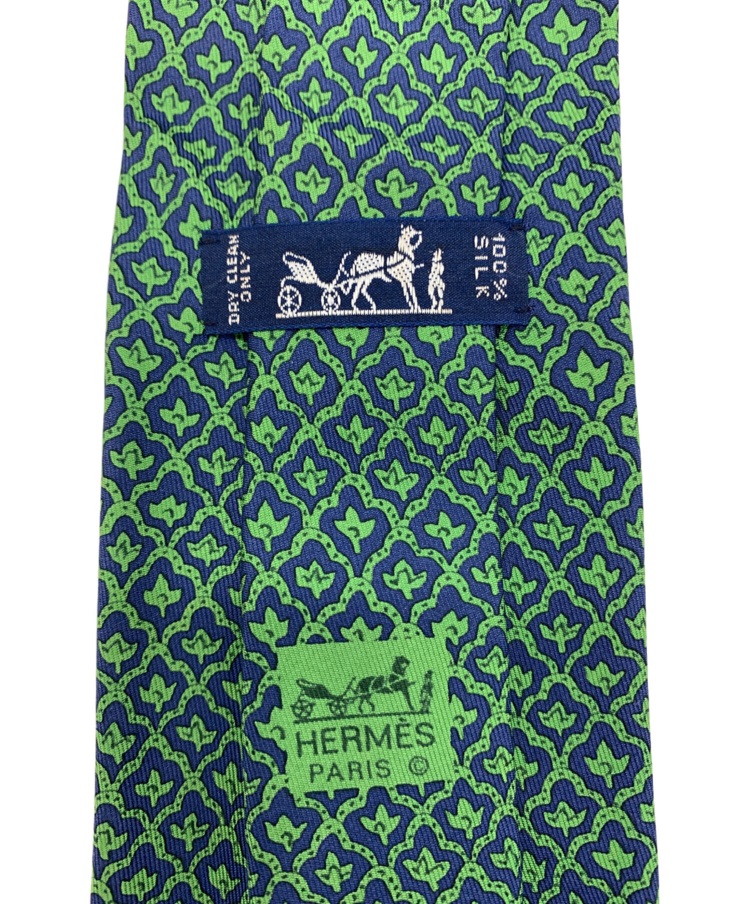 中古・古着通販】HERMES (エルメス) ネクタイ グリーン×ネイビー