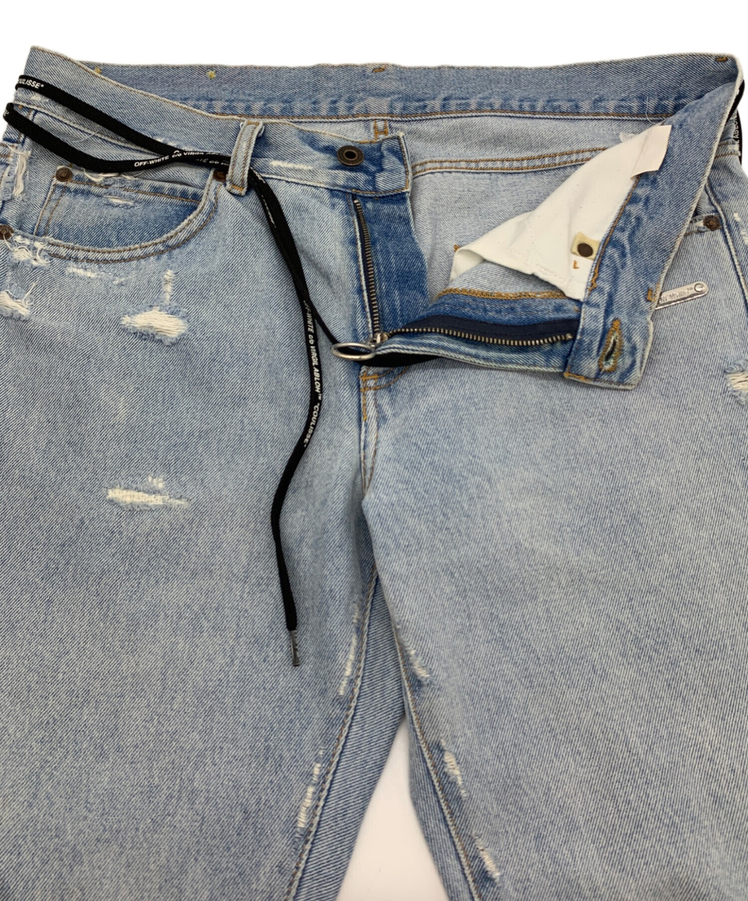 中古・古着通販】OFFWHITE (オフホワイト) デニムパンツ ブルー サイズ 