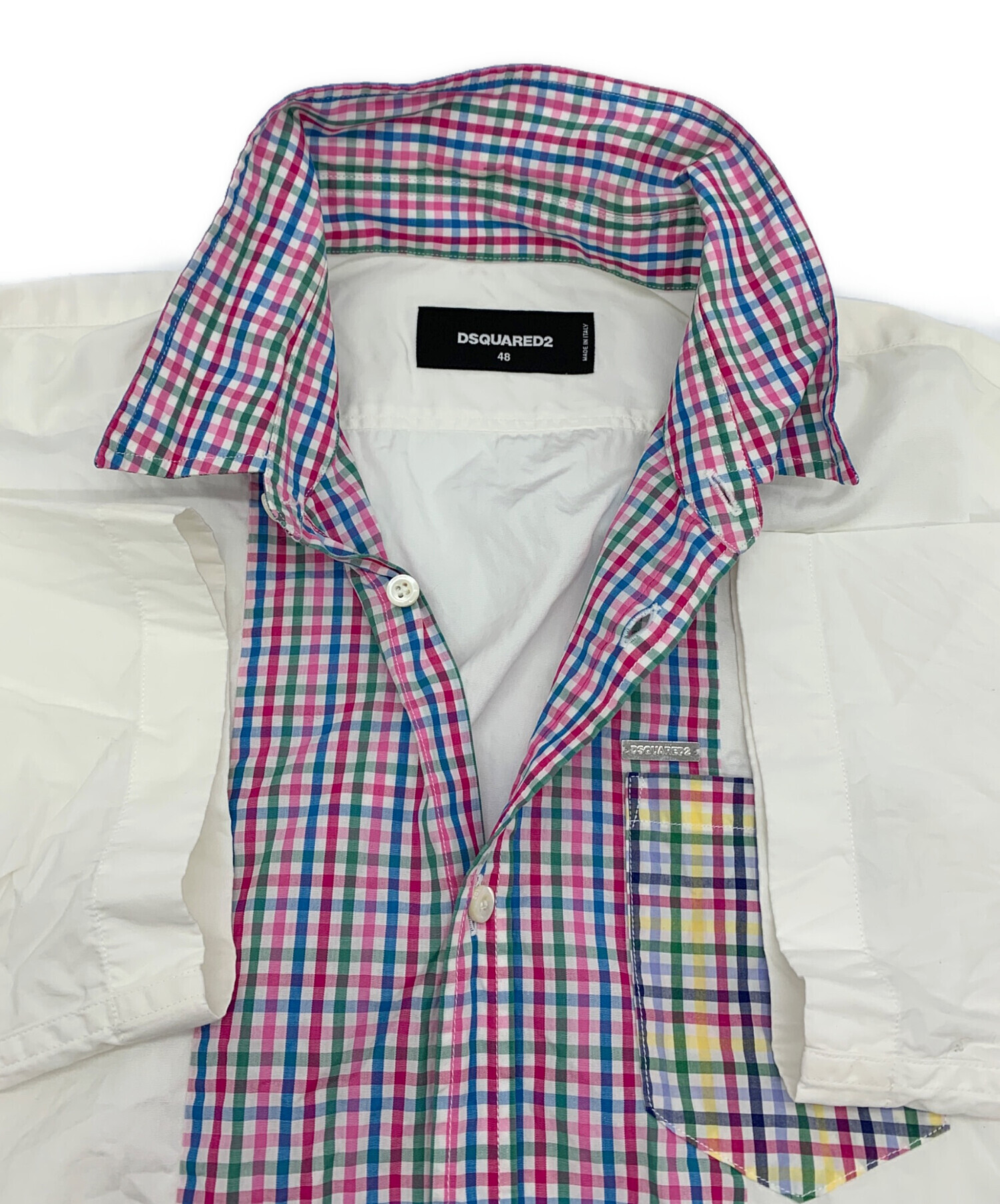 中古・古着通販】DSQUARED2 (ディースクエアード) 半袖シャツ ホワイト 