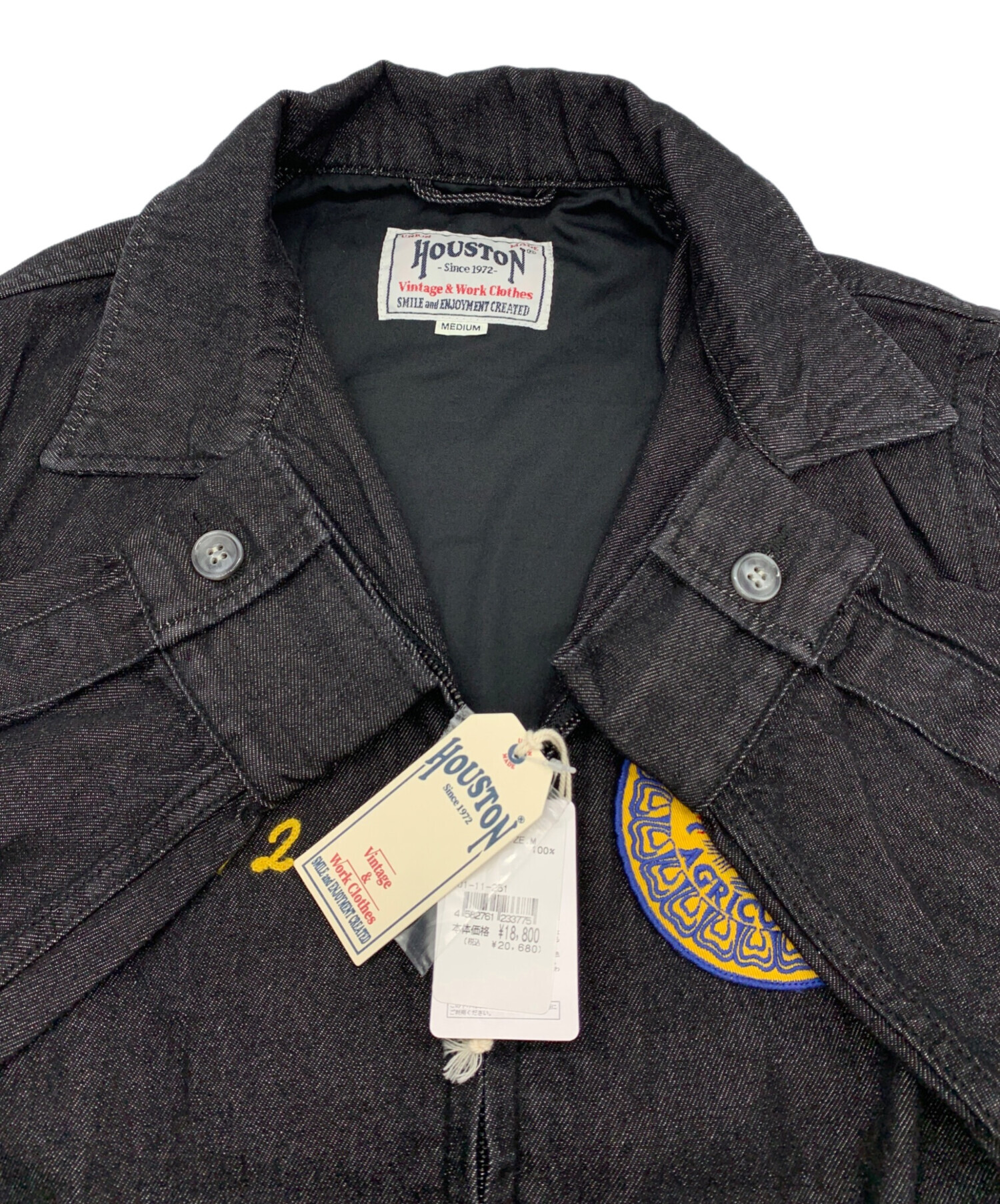 中古・古着通販】HOUSTON (ヒューストン) DENIM FFA JACKET ブラック