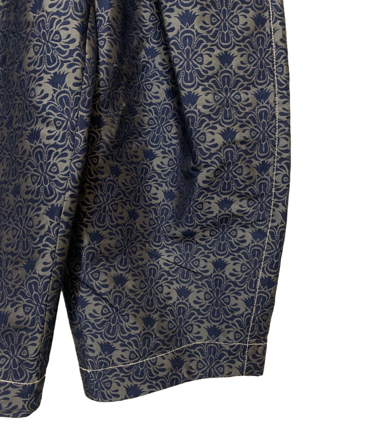 25年 新品タグ付き ZUCCA エスニックジャガード ワイドパンツ M 中古・古着通販】ZUCCA (ズッカ) エスニックジャガードパンツ ネイビー