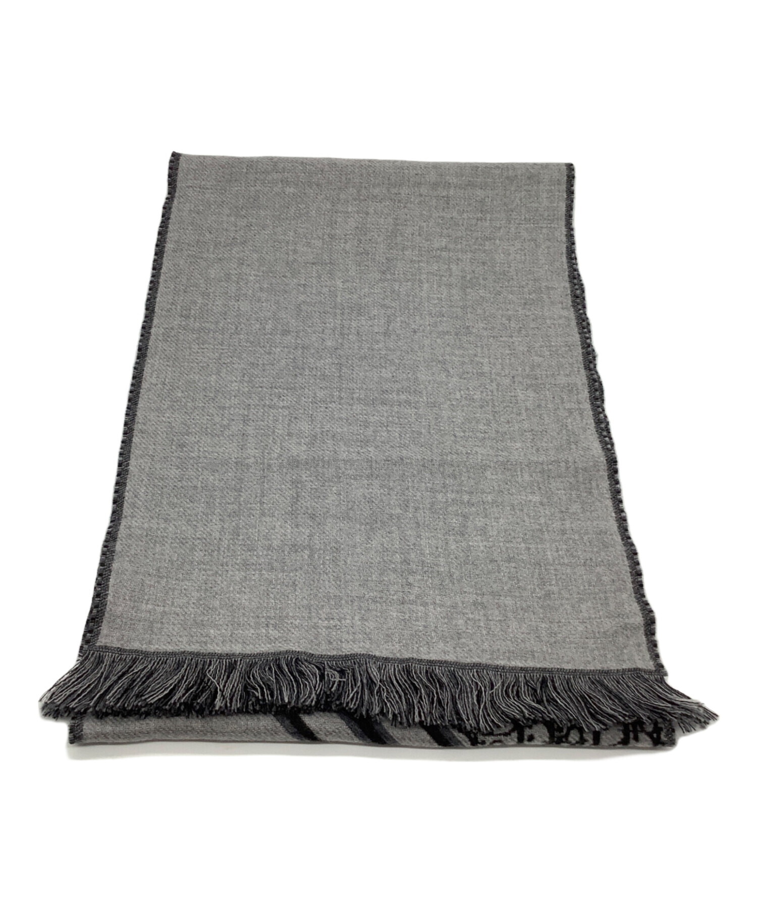 Dior 美品グレー ブラック トロッタマフラー166cm、幅28cm 中古・古着通販】Dior (ディオール) Dior トロッター マフラー