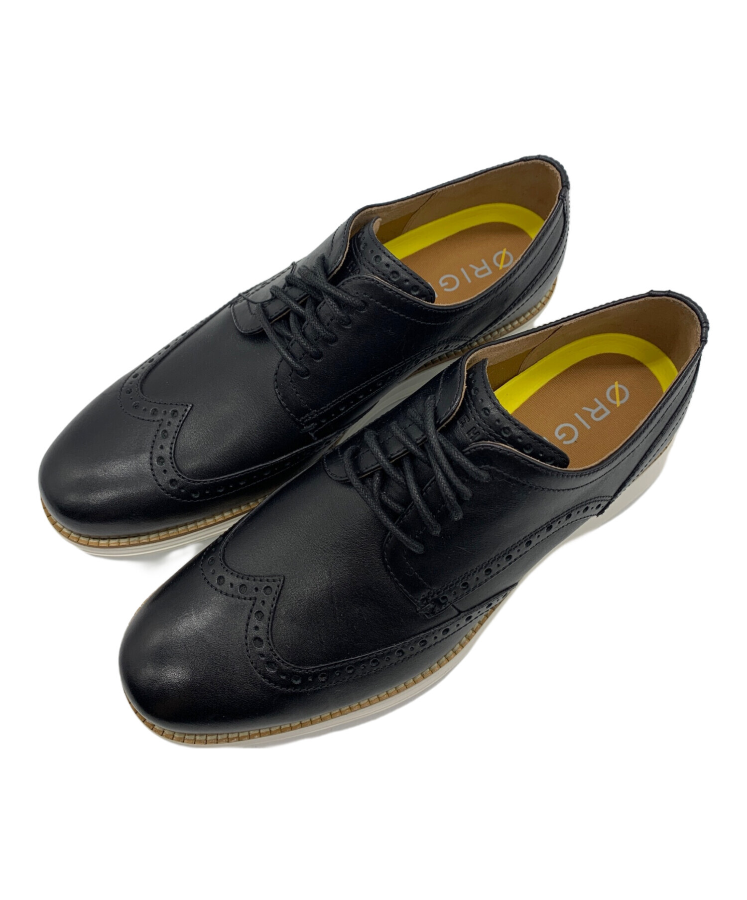 新品/COLE HAAN/コールハーン/ORIGINAL GRAND SHORT WINGTIP/オリジナルグランド ショートウィング/C26469/BLACK/WHITE/黒/白/26.5cm HAAN オリジナルグランド COLE ハーン キャップトゥ ロング