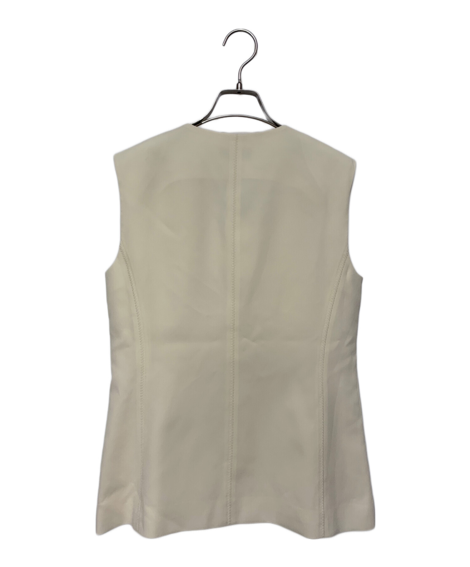 中古・古着通販】theory (セオリー) SATIN CREPE ZIGZAG VEST ベージュ