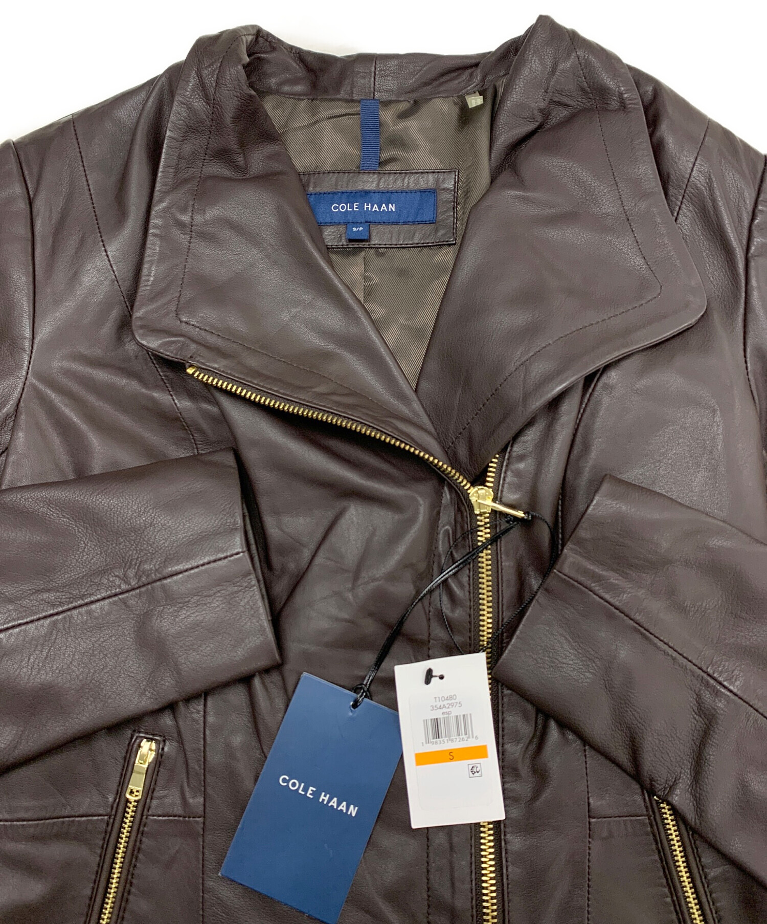 COLE HAAN ブラウン レザージャケット XXL COLE HAAN ブラウン レザージャケット XXL COLE HAAN ブラウン レザー