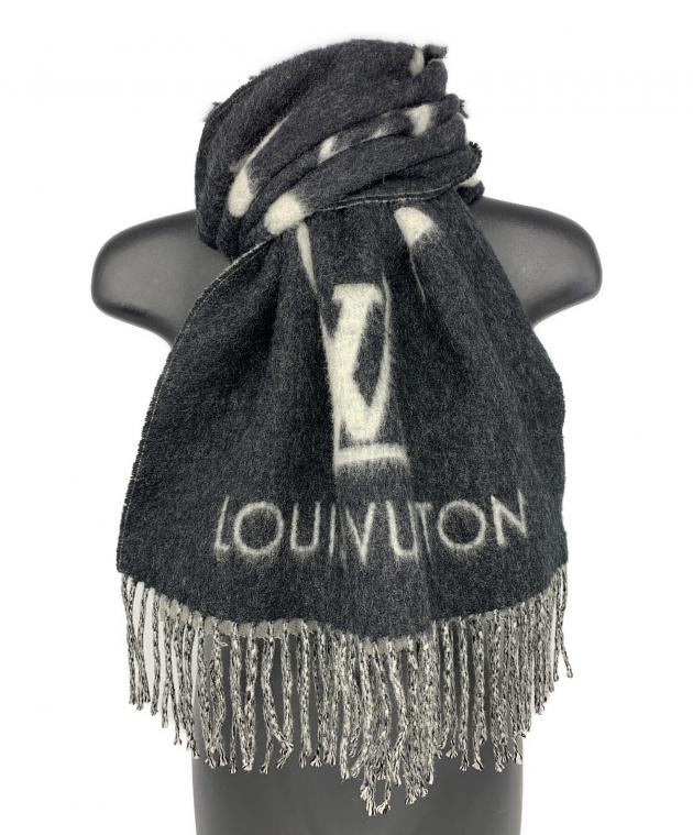 LOUIS VUITTON マフラー ブラック グレーエシャルプ　レイキャビック 中古・古着通販】LOUIS VUITTON (ルイ ヴィトン) エシャルプ