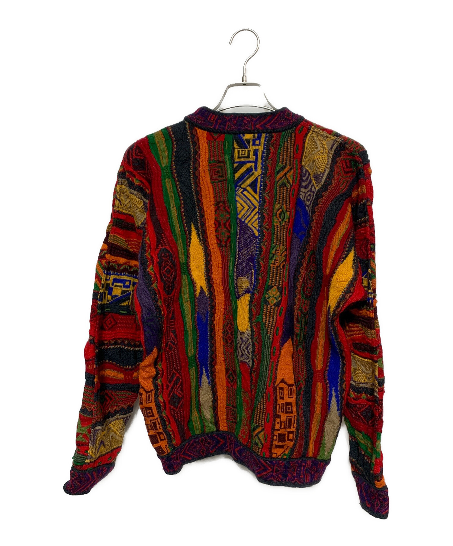中古・古着通販】Coogi (クージー) 厚手ニット レッド×グリーン サイズ