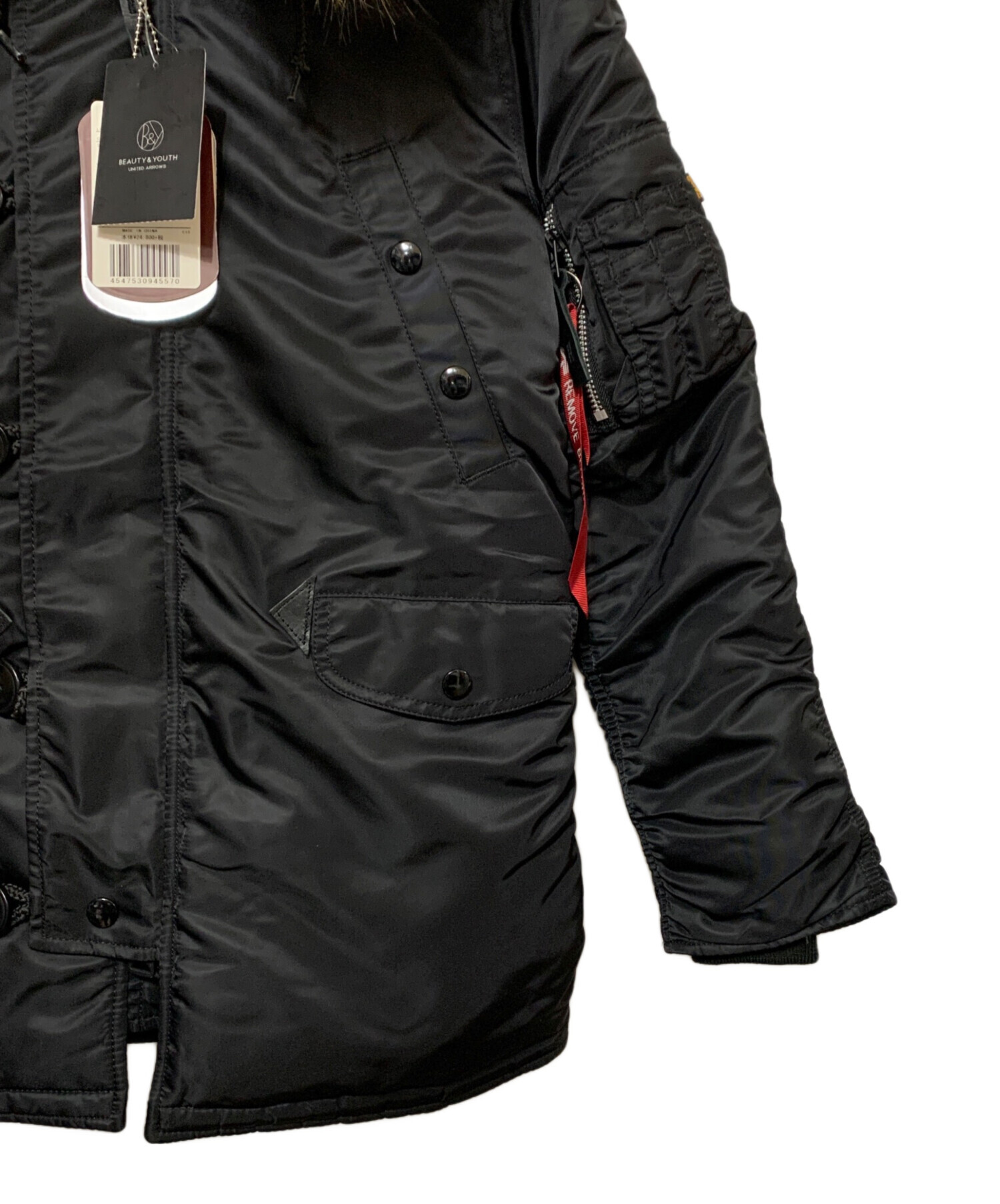 中古・古着通販】ALPHA (アルファ) N-3Bモッズショートコート ブラック