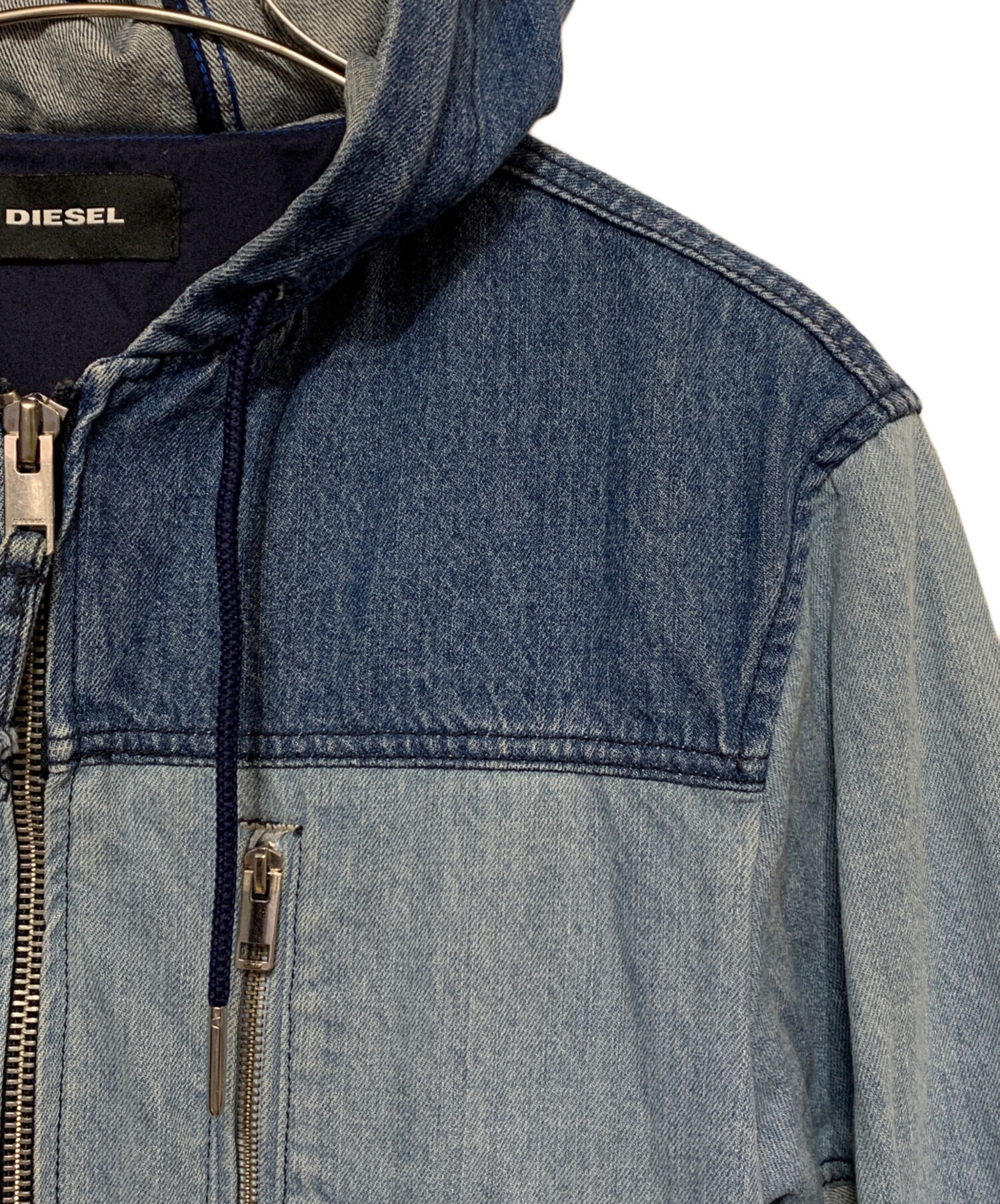 中古・古着通販】DIESEL (ディーゼル) デニム切替ジップパーカー