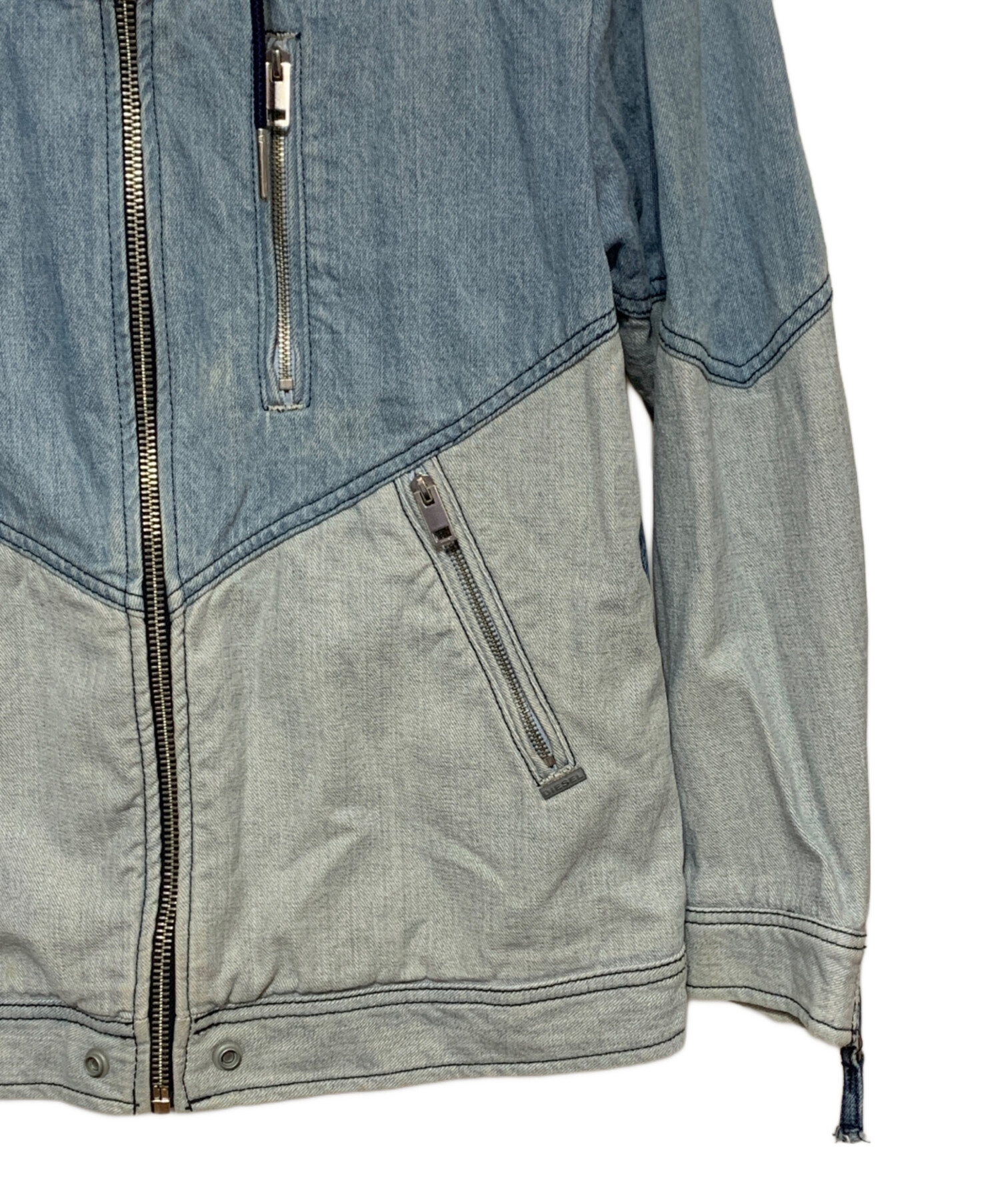 中古・古着通販】DIESEL (ディーゼル) デニム切替ジップパーカー