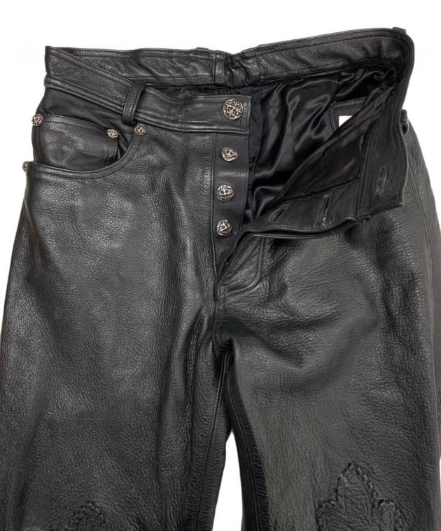 中古・古着通販】A&G (エーアンドジー) レザーパンツ ブラック サイズ