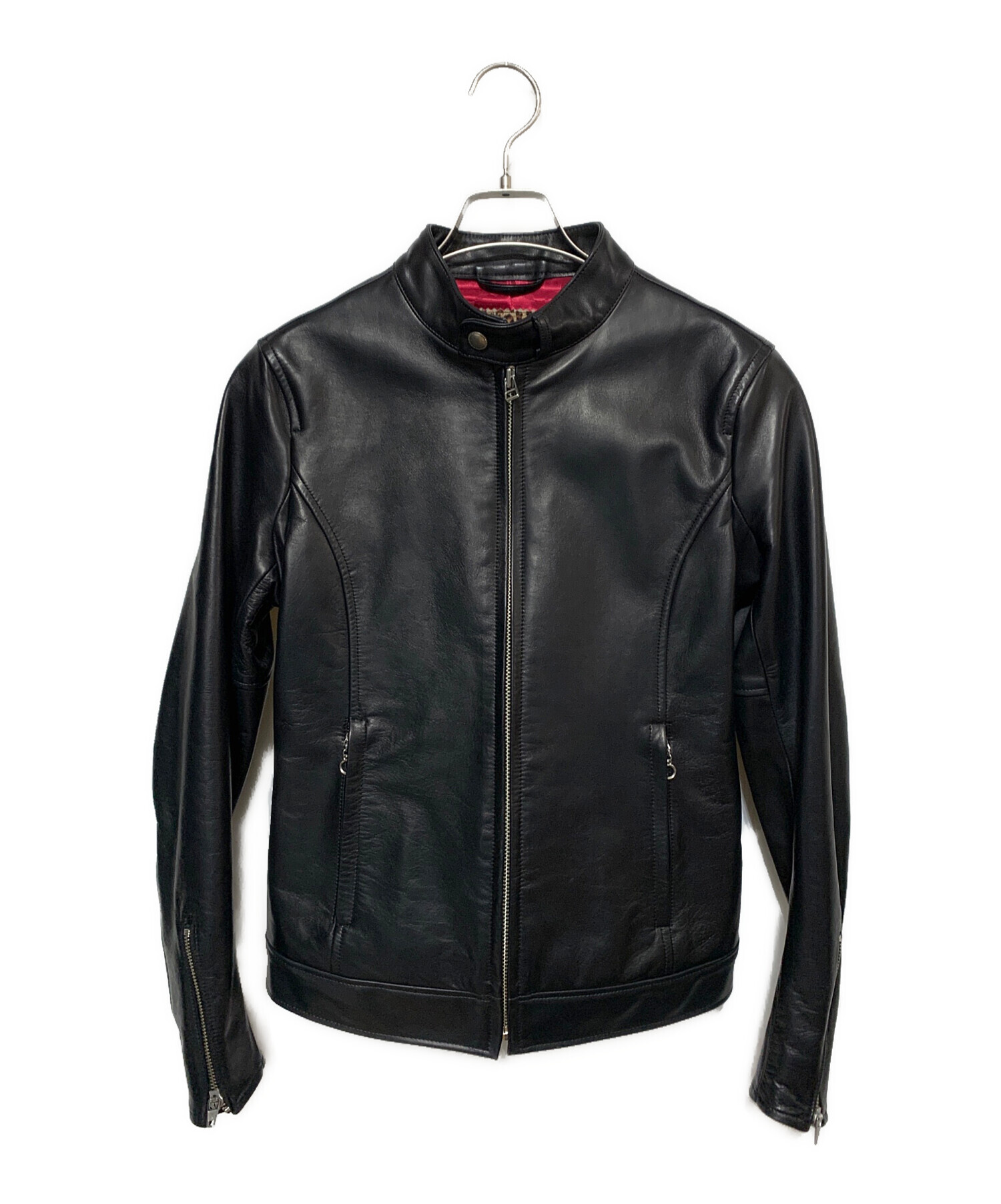 HAROLD'S GEARハロルズギア　シングルライダース　レザージャケット 黒 中古・古着通販】HAROLDS GEAR (ハロルズギア) レザージャケット