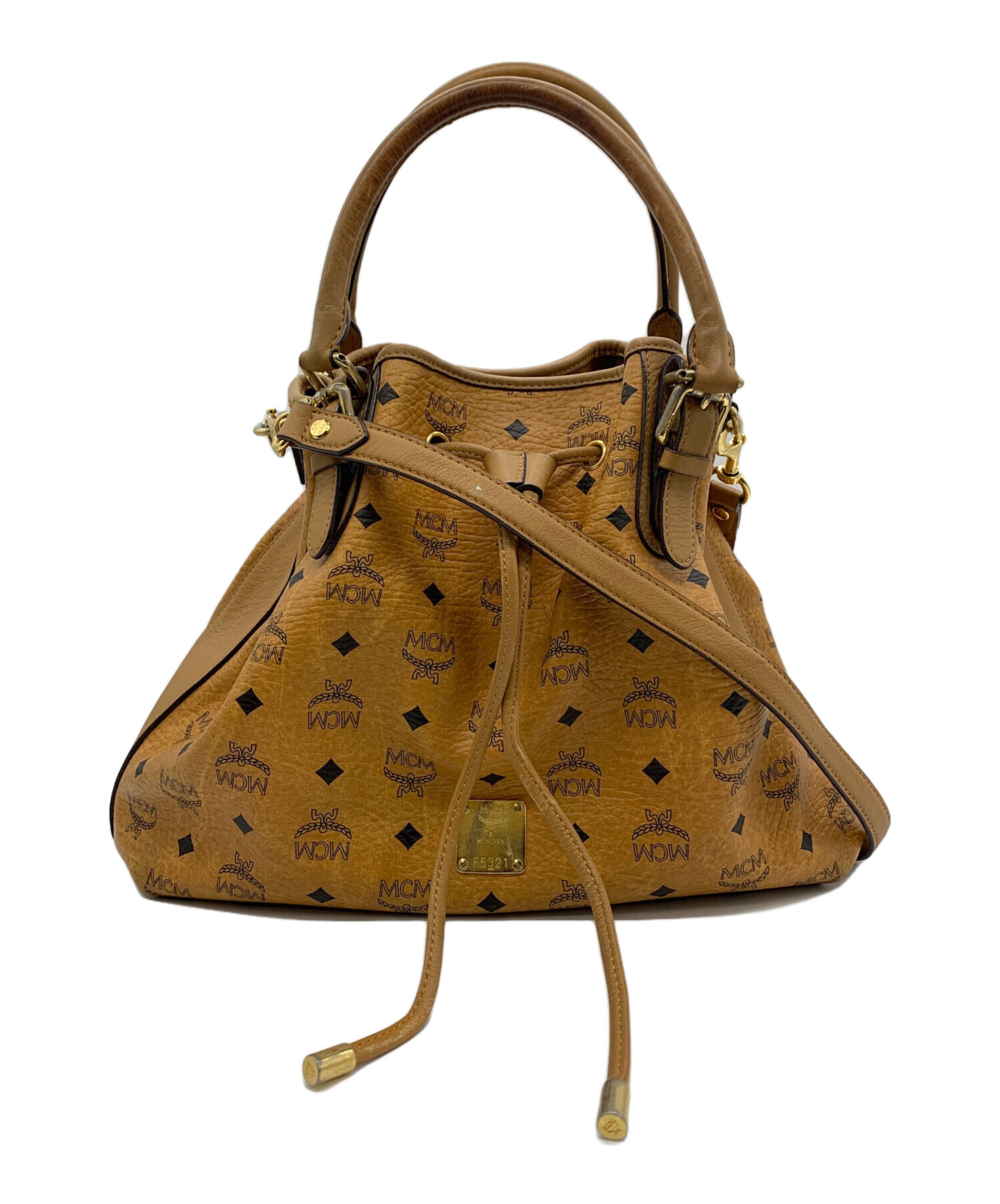 MCM ロゴプリント ブラウン トートバッグ2 way 可能 中古・古着通販】MCM (エムシーエム) 2WAYバッグ ブラウン｜ブランド