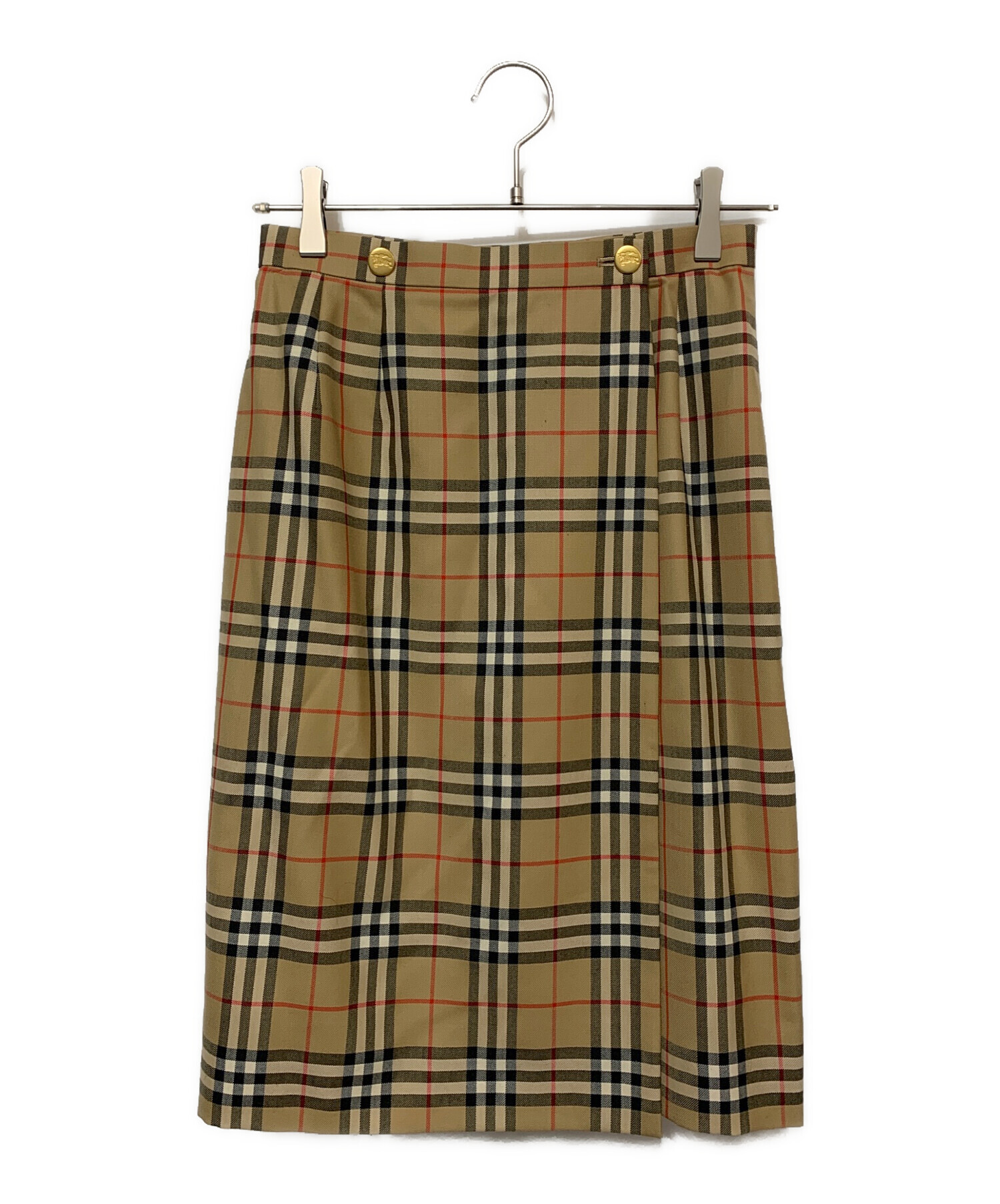 BURBERRY バーバリーズ ノバチェック スカート 黄色タグ 中古・古着通販】Burberry's (バーバリーズ) ノバチェックラップ