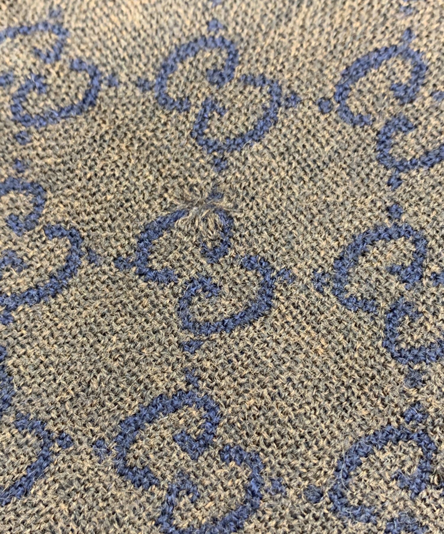 中古・古着通販】GUCCI (グッチ) GG ウールマフラー ネイビー×ブラウン