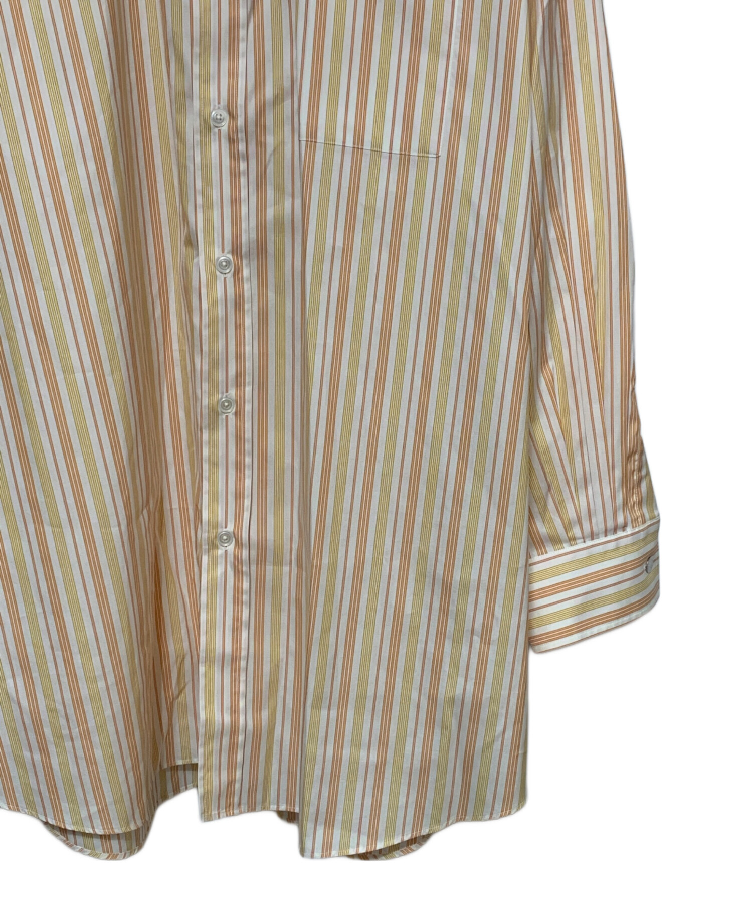 中古・古着通販】HERMES (エルメス) ストライプシャツ オレンジ サイズ