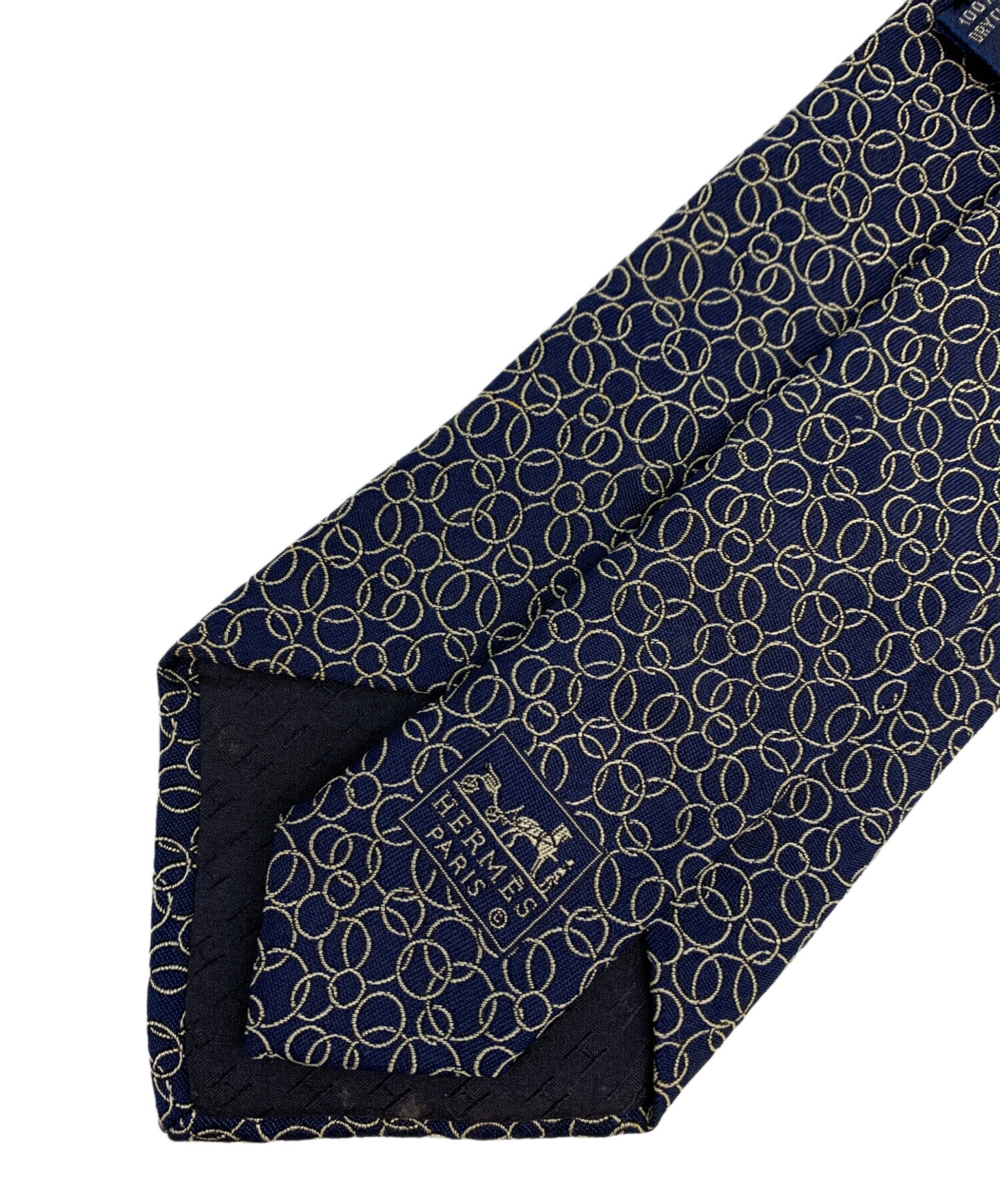 中古・古着通販】HERMES (エルメス) シルクネクタイ ネイビー サイズ