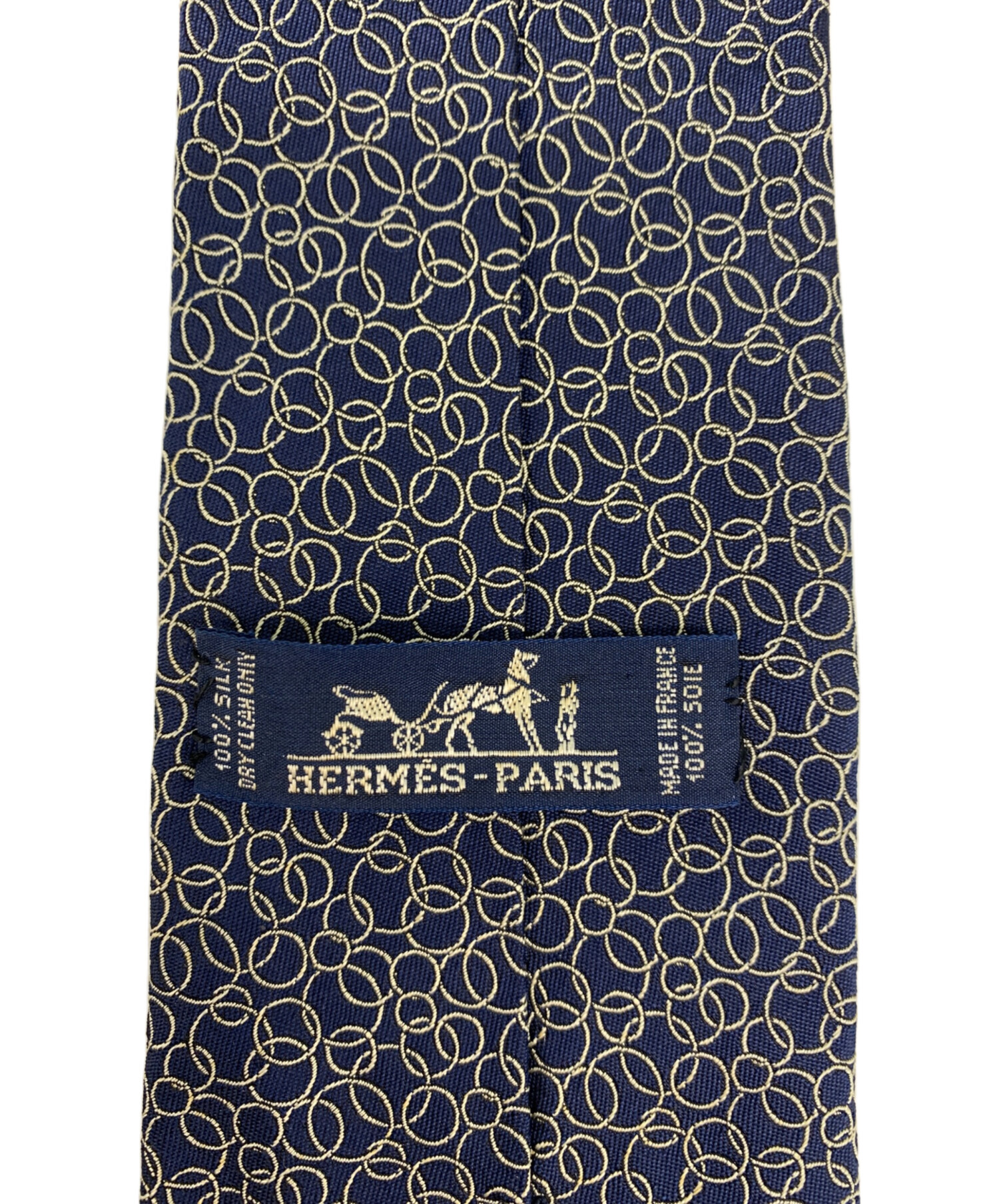 中古・古着通販】HERMES (エルメス) シルクネクタイ ネイビー サイズ