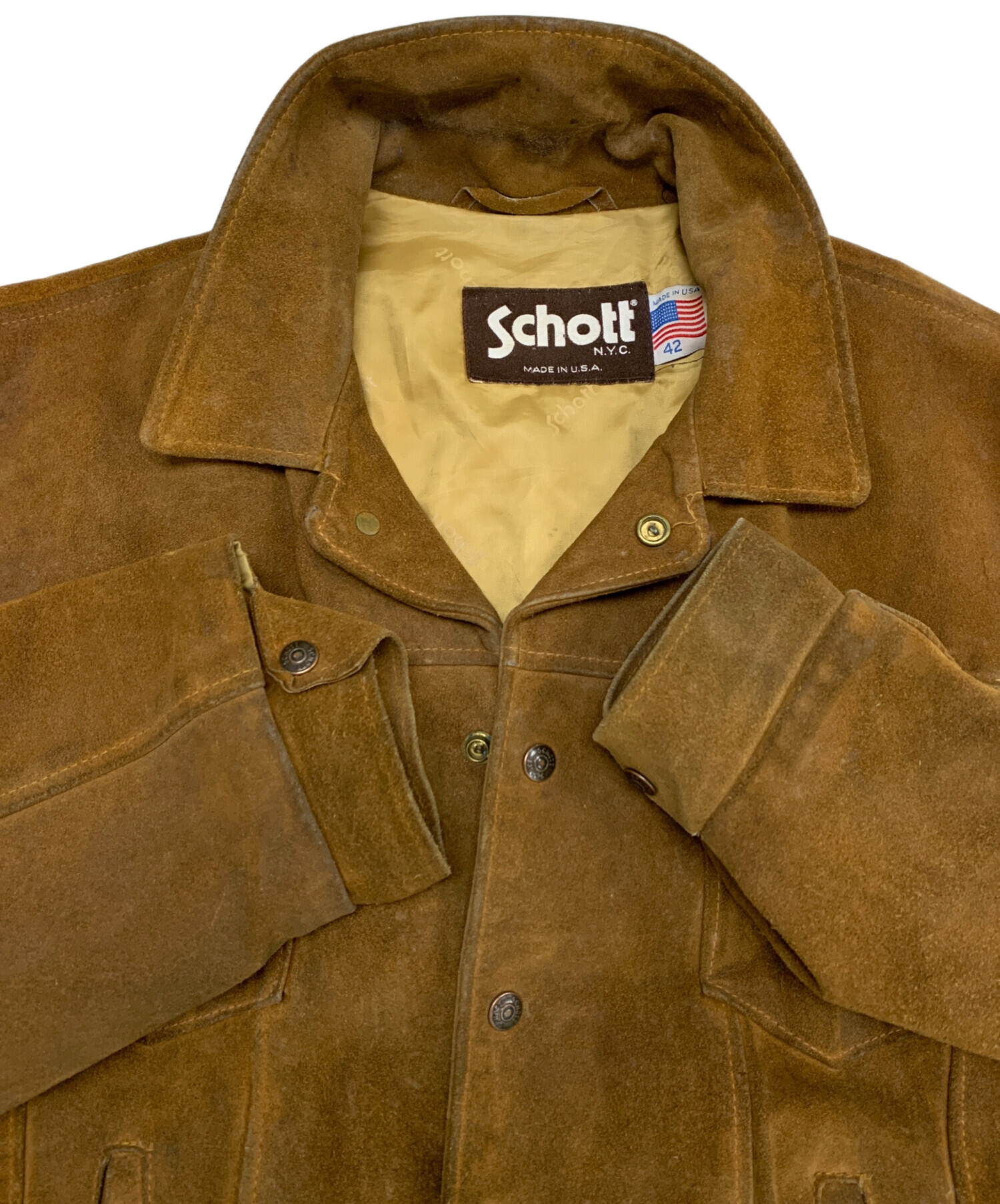 中古・古着通販】Schott (ショット) スウェードジャケット ブラウン