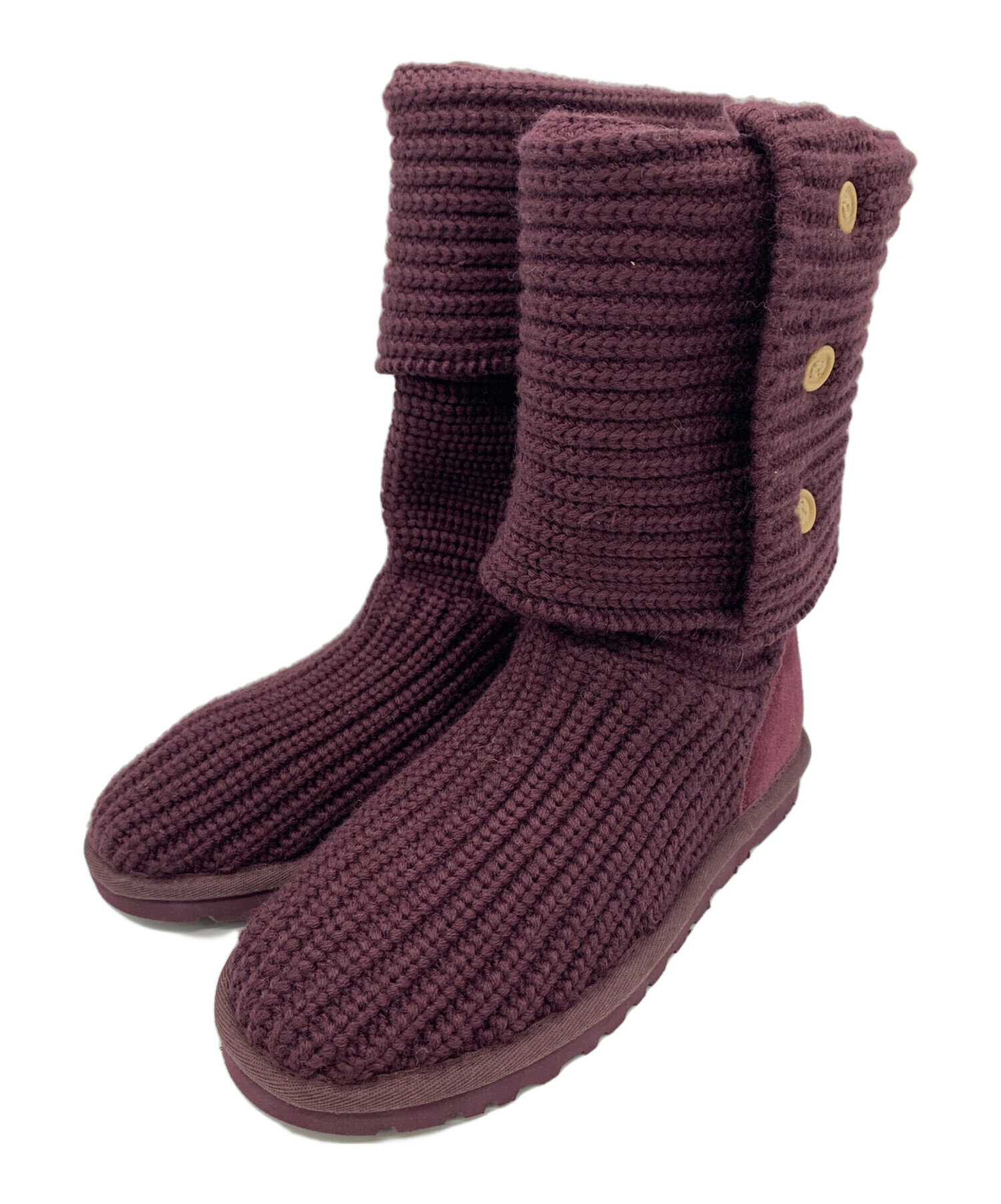 中古・古着通販】UGG (アグ) ニットブーツ パープル サイズ:23