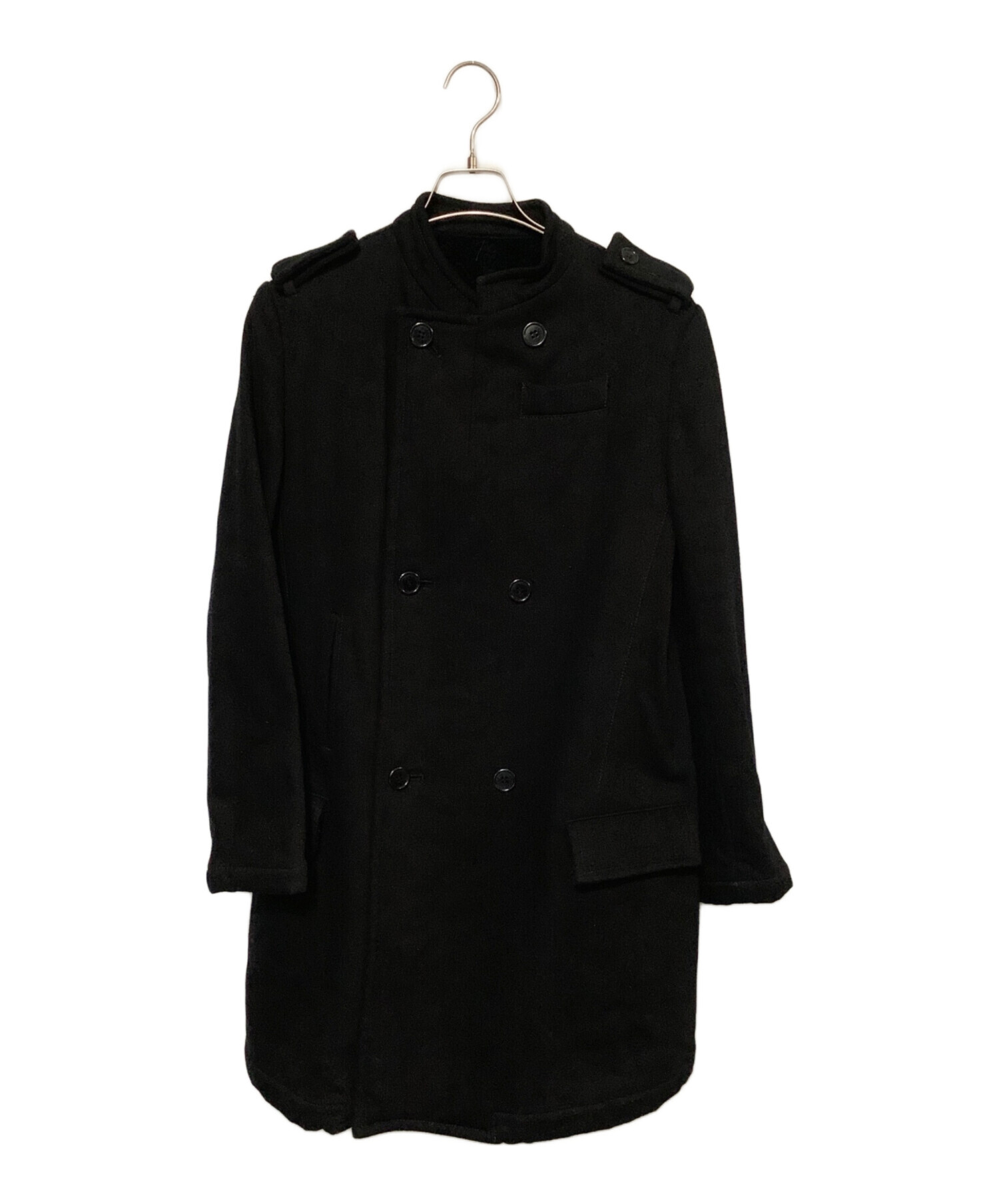 中古・古着通販】Y's (ワイズ) スタンドカラーコート ブラック サイズ