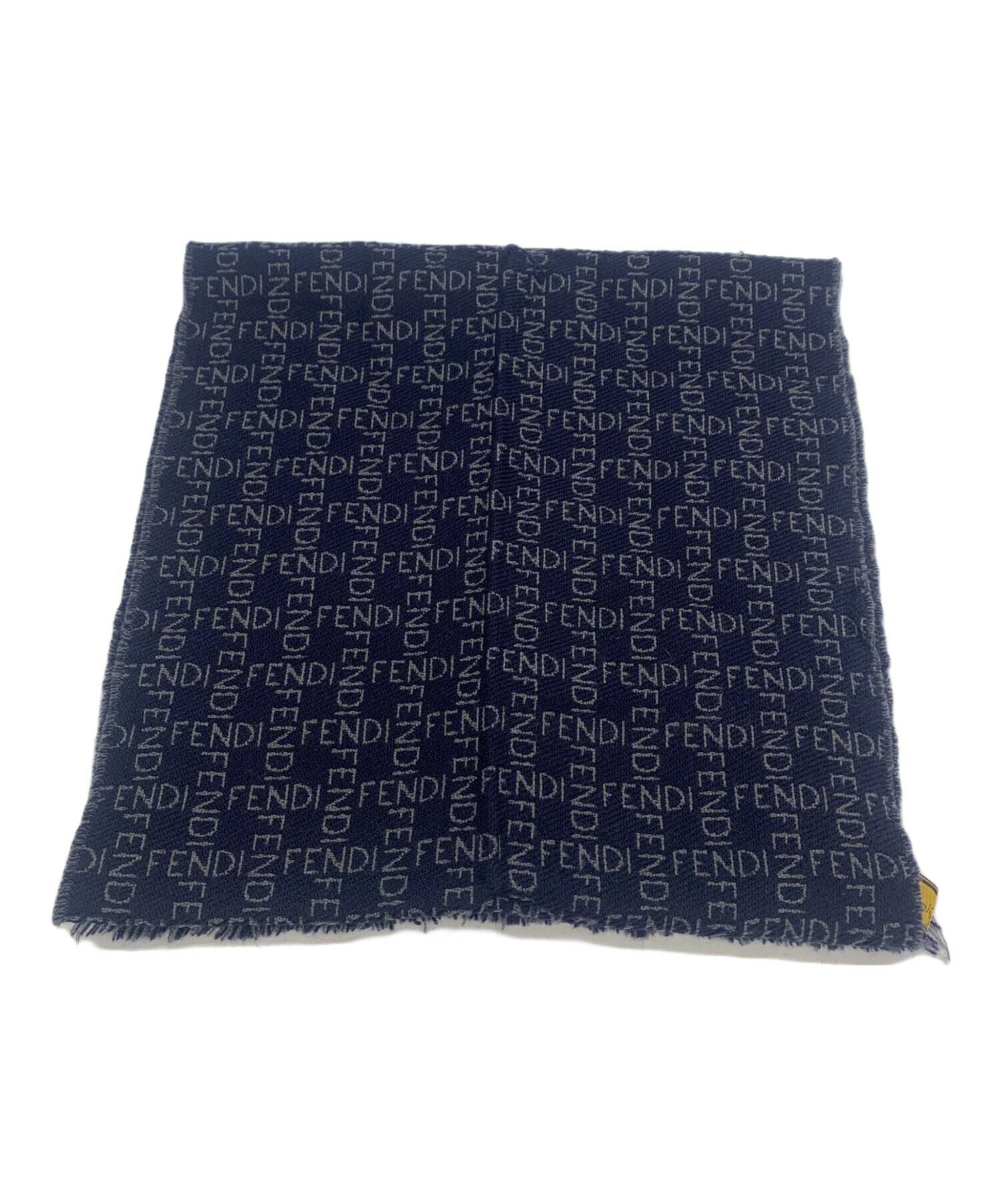 FENDI ロゴ入り ダークブルー マフラー 中古・古着通販】FENDI (フェンディ) マフラー ネイビー｜ブランド