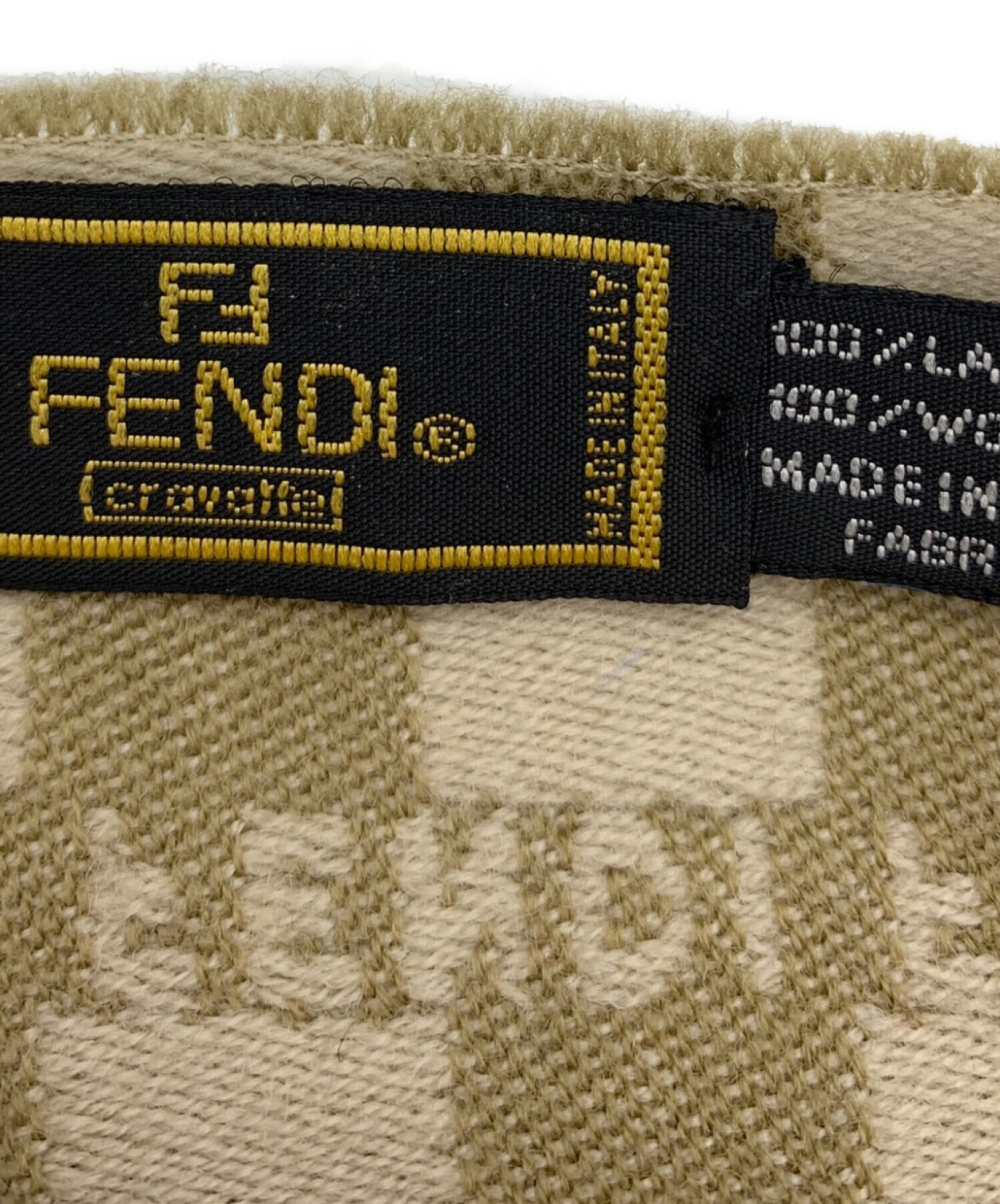 中古・古着通販】FENDI (フェンディ) ウール100% マフラー ベージュ
