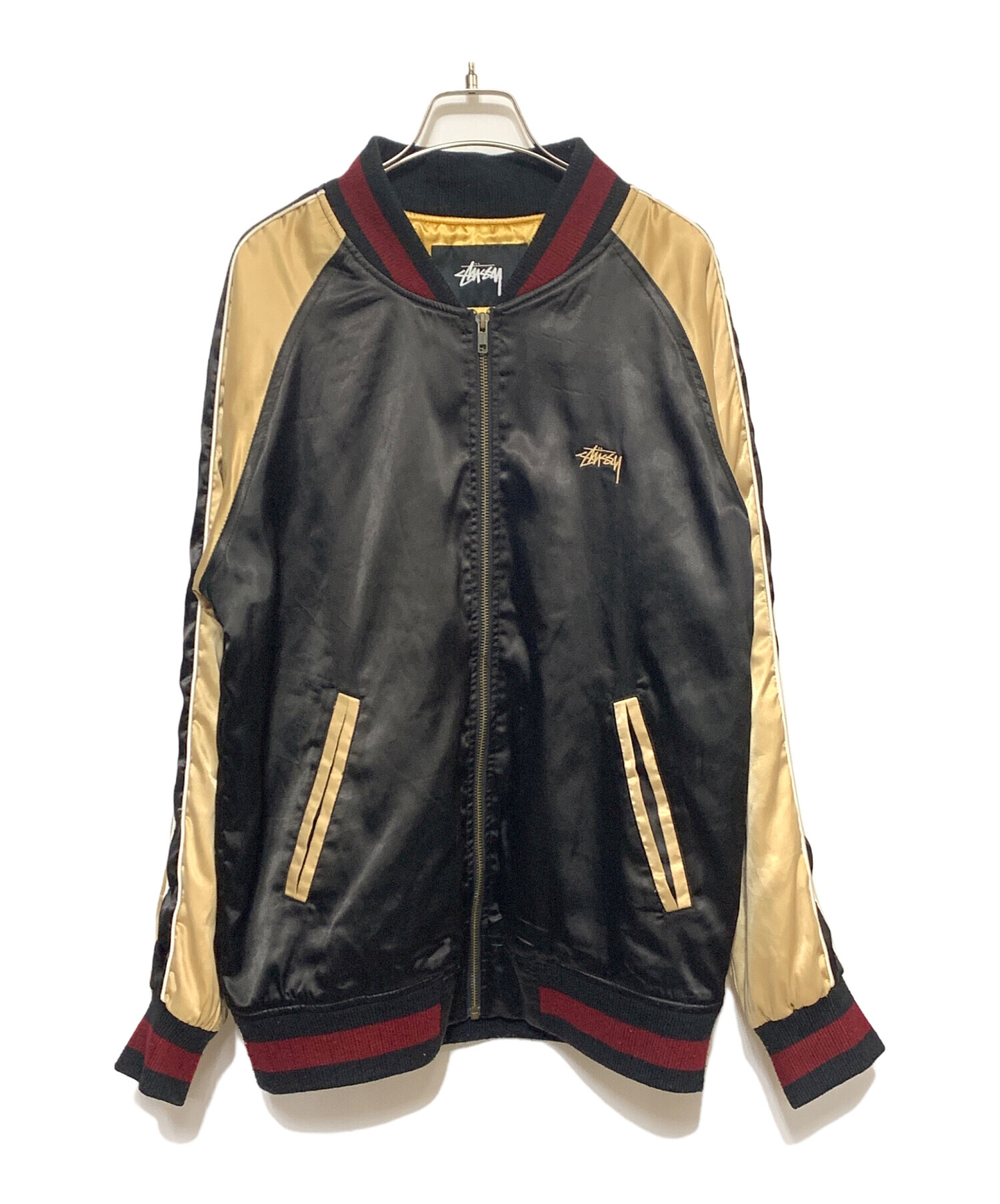 中古・古着通販】stussy (ステューシー) スカジャン ブラック×ゴールド