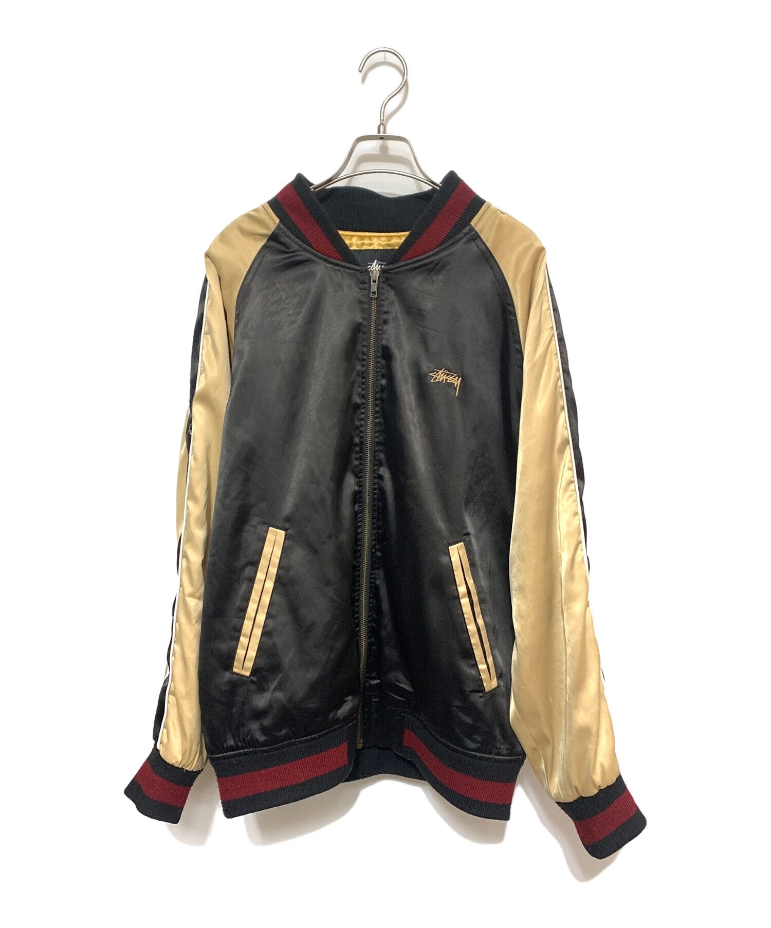 中古・古着通販】stussy (ステューシー) スカジャン ブラック×ゴールド