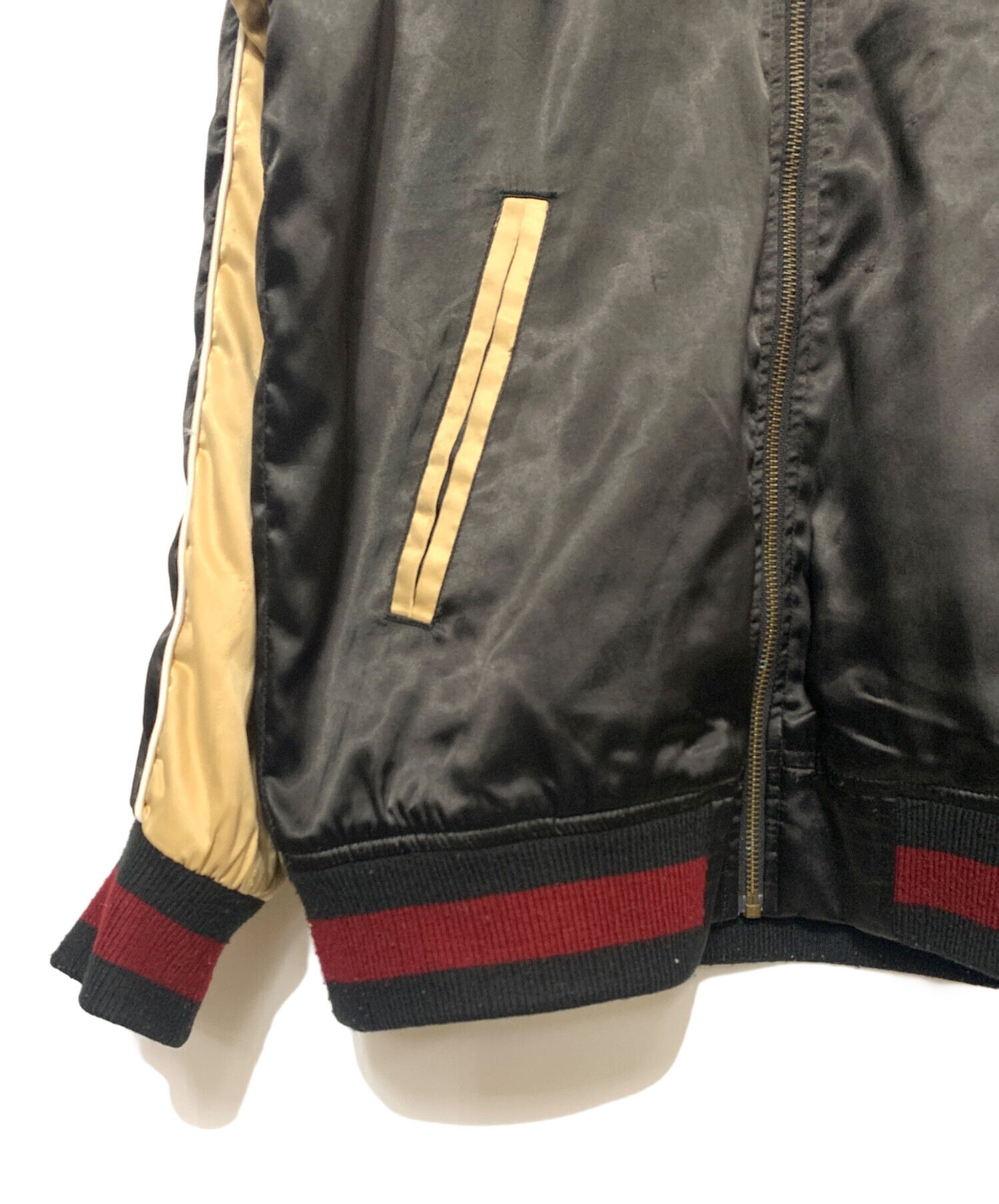 中古・古着通販】stussy (ステューシー) スカジャン ブラック×ゴールド