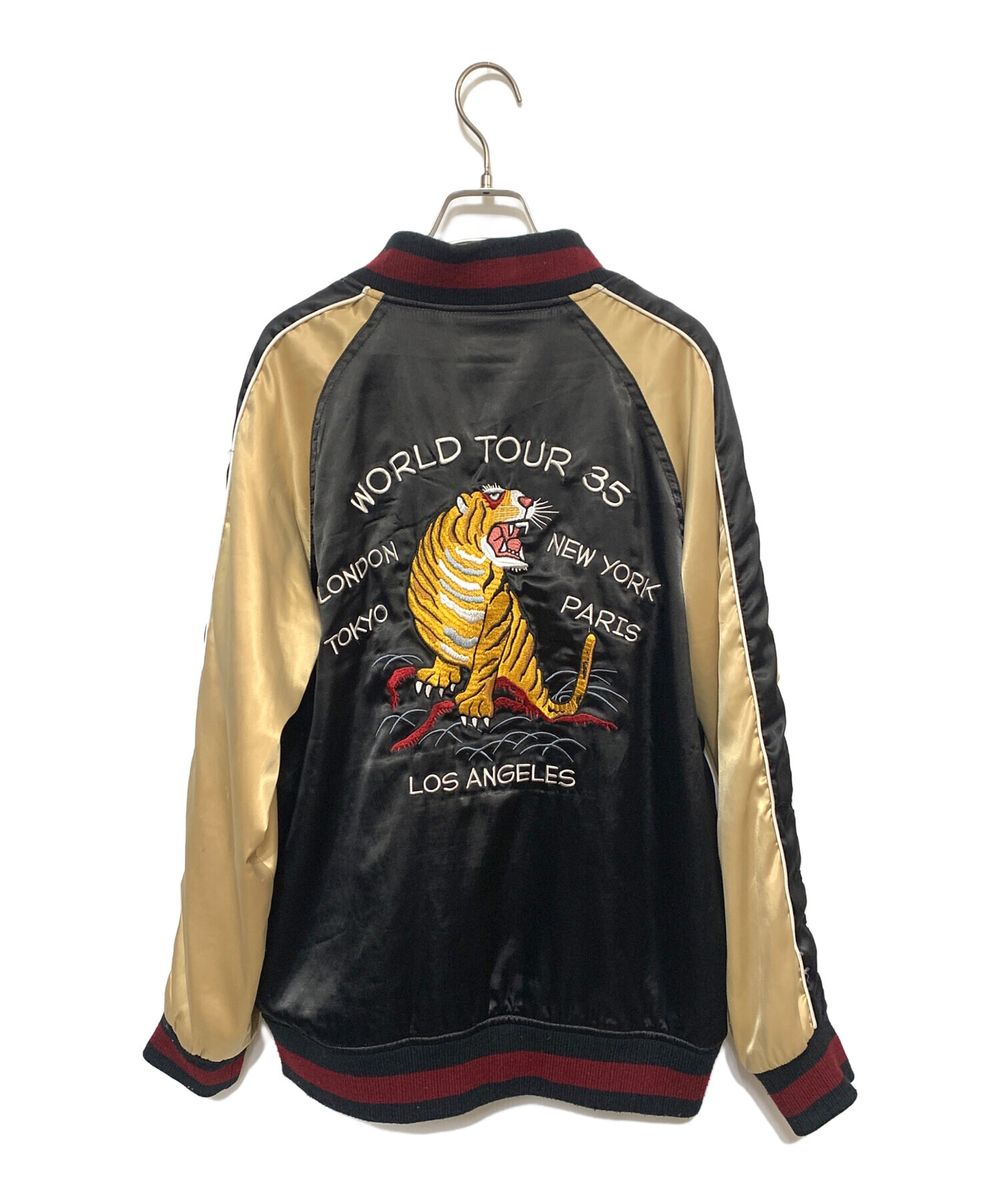 STUSSY スカジャン 中古・古着通販】stussy (ステューシー) スカジャン ブラック×ゴールド