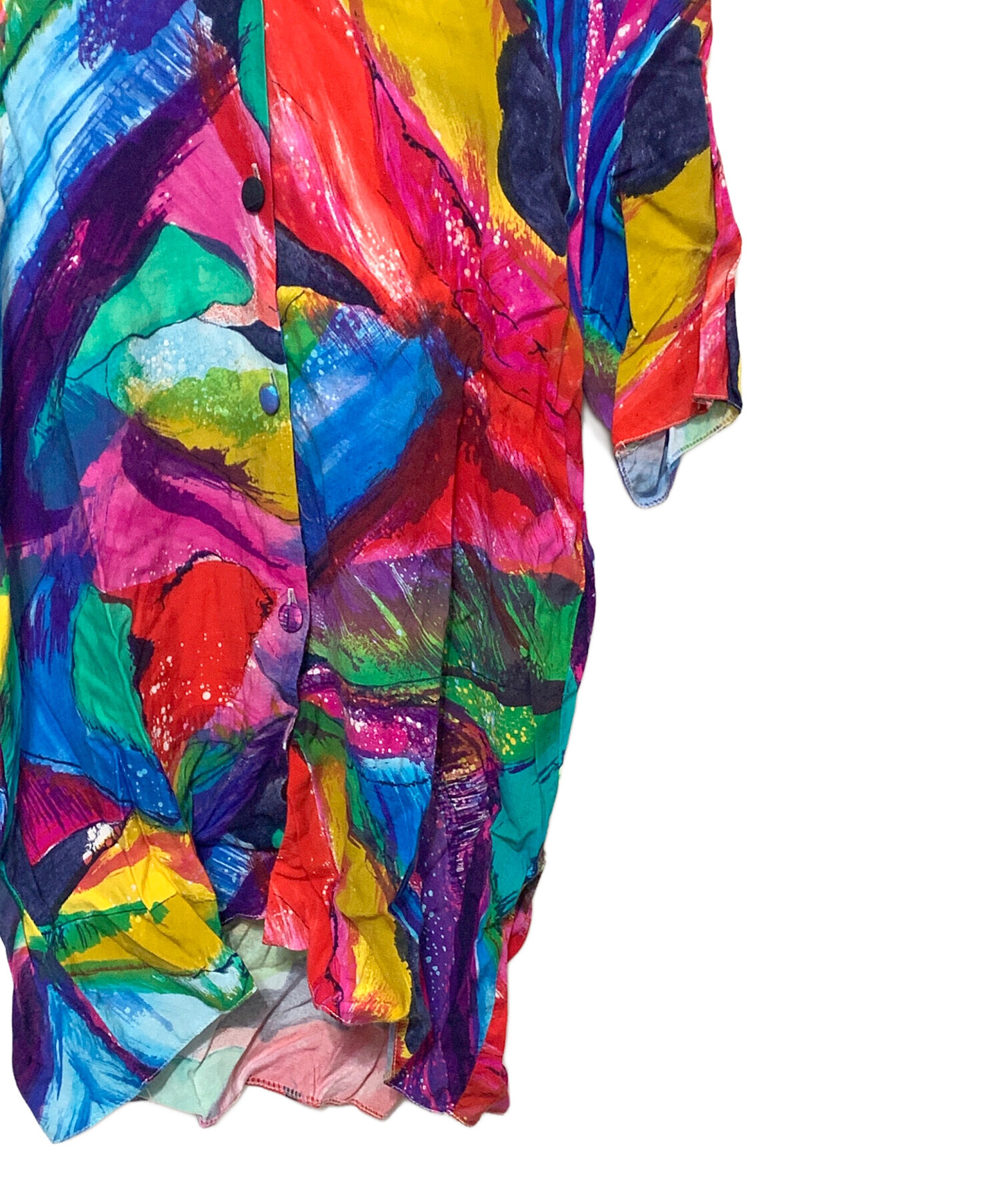 ジャンポールゴルチエ　半袖　バイカラー　ブラウス　シャツ　変形　アシンメトリー ジャンポールゴルチエ 半袖 バイカラー ブラウス シャツ 変形