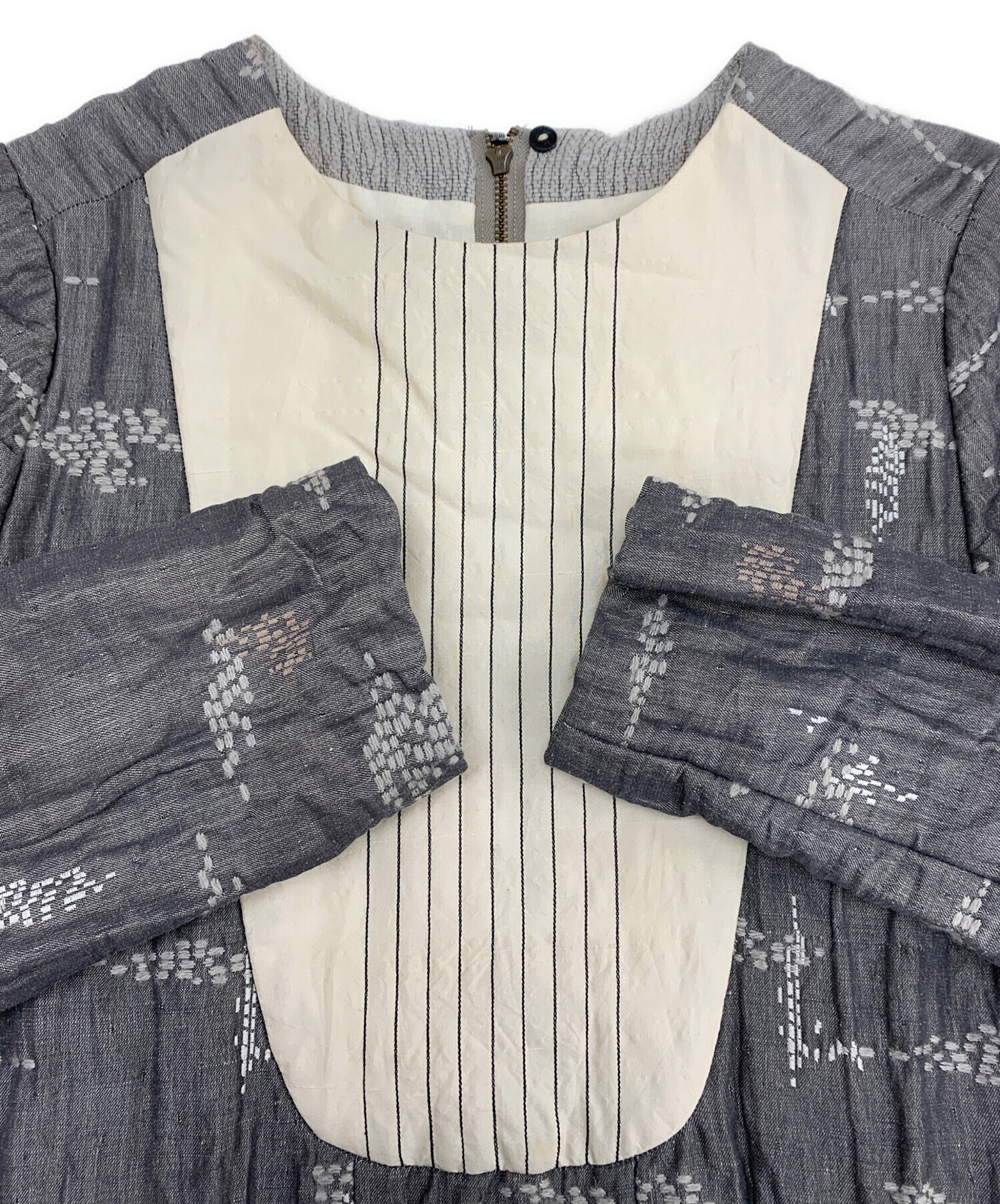 中古・古着通販】GASA* (ガサ) 長袖ワンピース グレー サイズ:記載なし