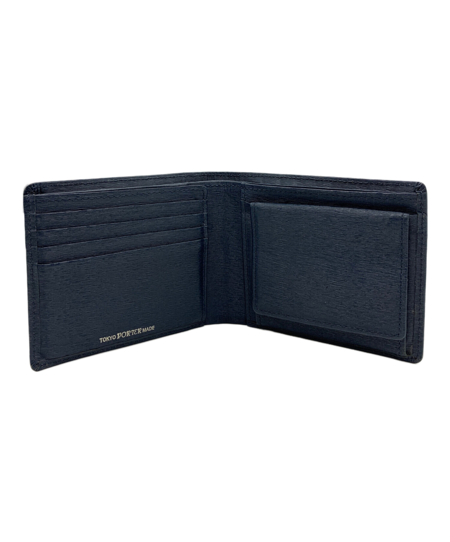 中古・古着通販】PORTER (ポーター) CURRENT 2つ折り財布 ネイビー