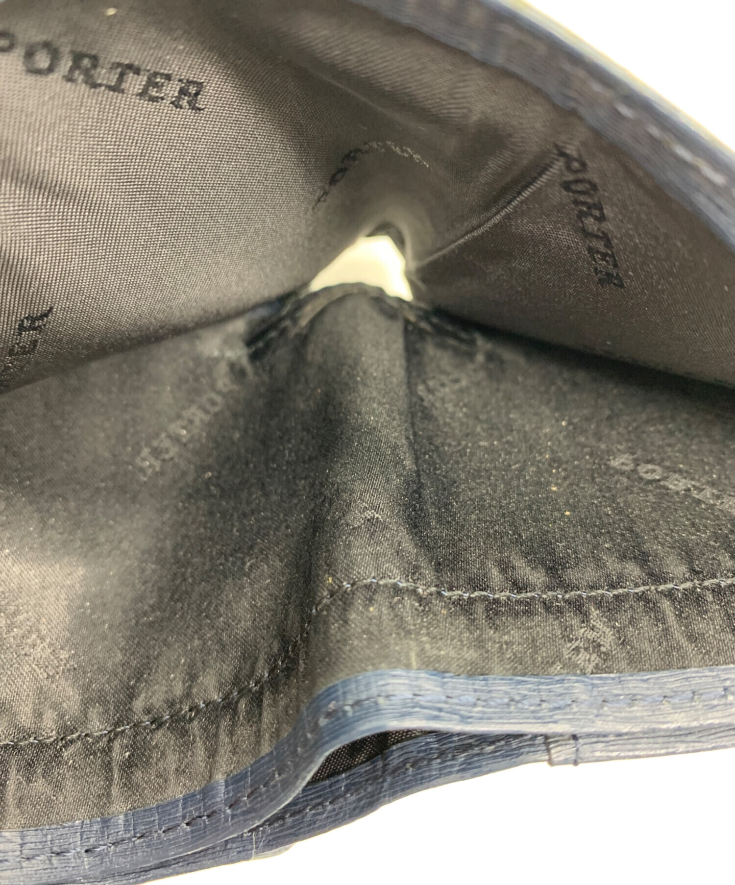 中古・古着通販】PORTER (ポーター) CURRENT 2つ折り財布 ネイビー