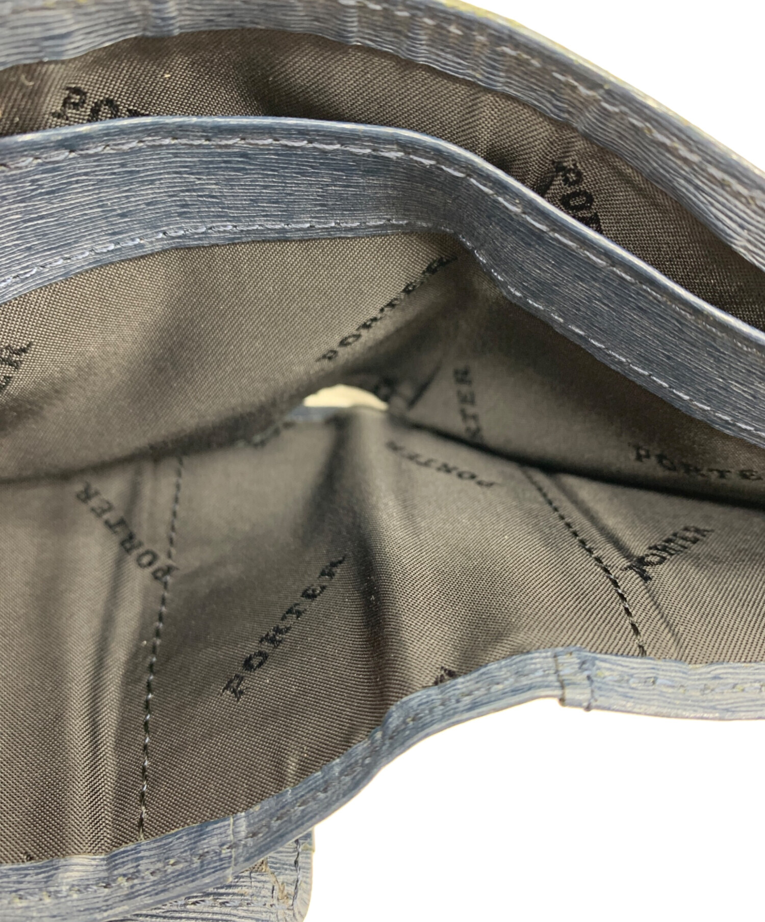 中古・古着通販】PORTER (ポーター) CURRENT 2つ折り財布 ネイビー