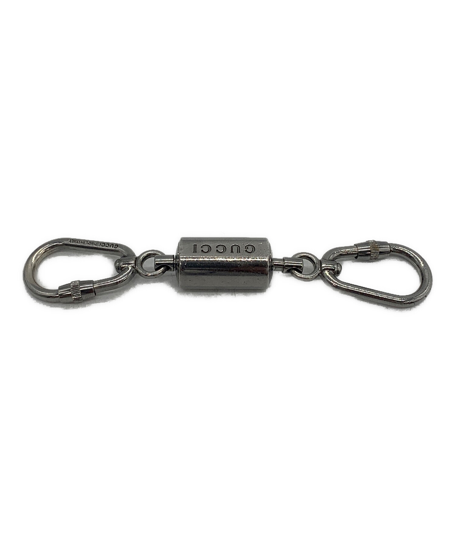 GUCCI カラビナ型キーホルダー ネイビー 中古・古着通販】GUCCI (グッチ) カラビナキーリング｜ブランド・古着