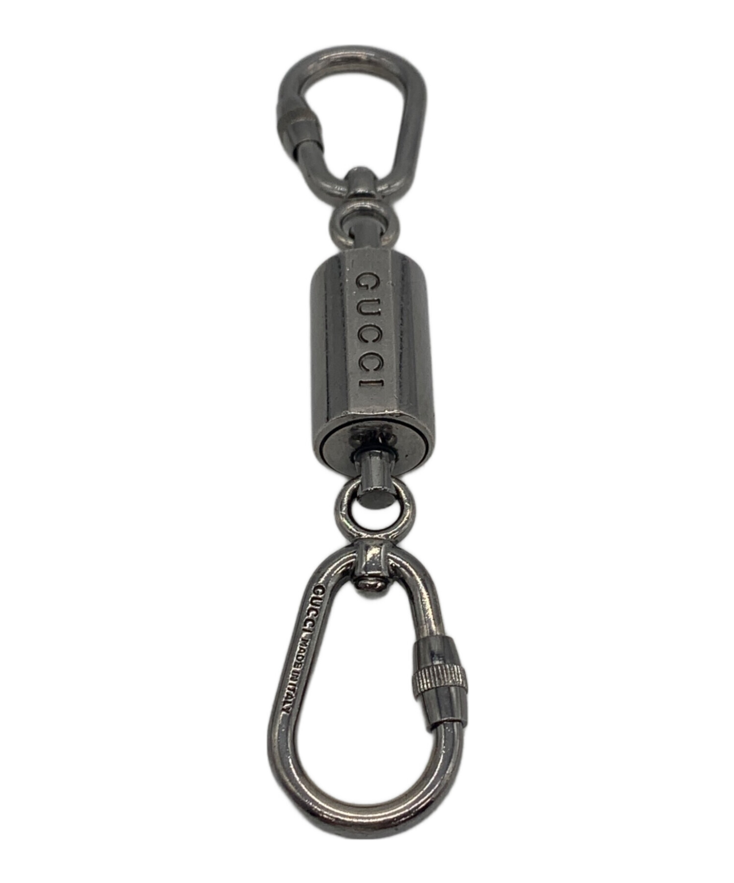 GUCCI グッチ キーホルダー カラビナ キーリング バッグチャーム 箱 付属 中古・古着通販】GUCCI (グッチ) カラビナキーリング｜ブランド・古着